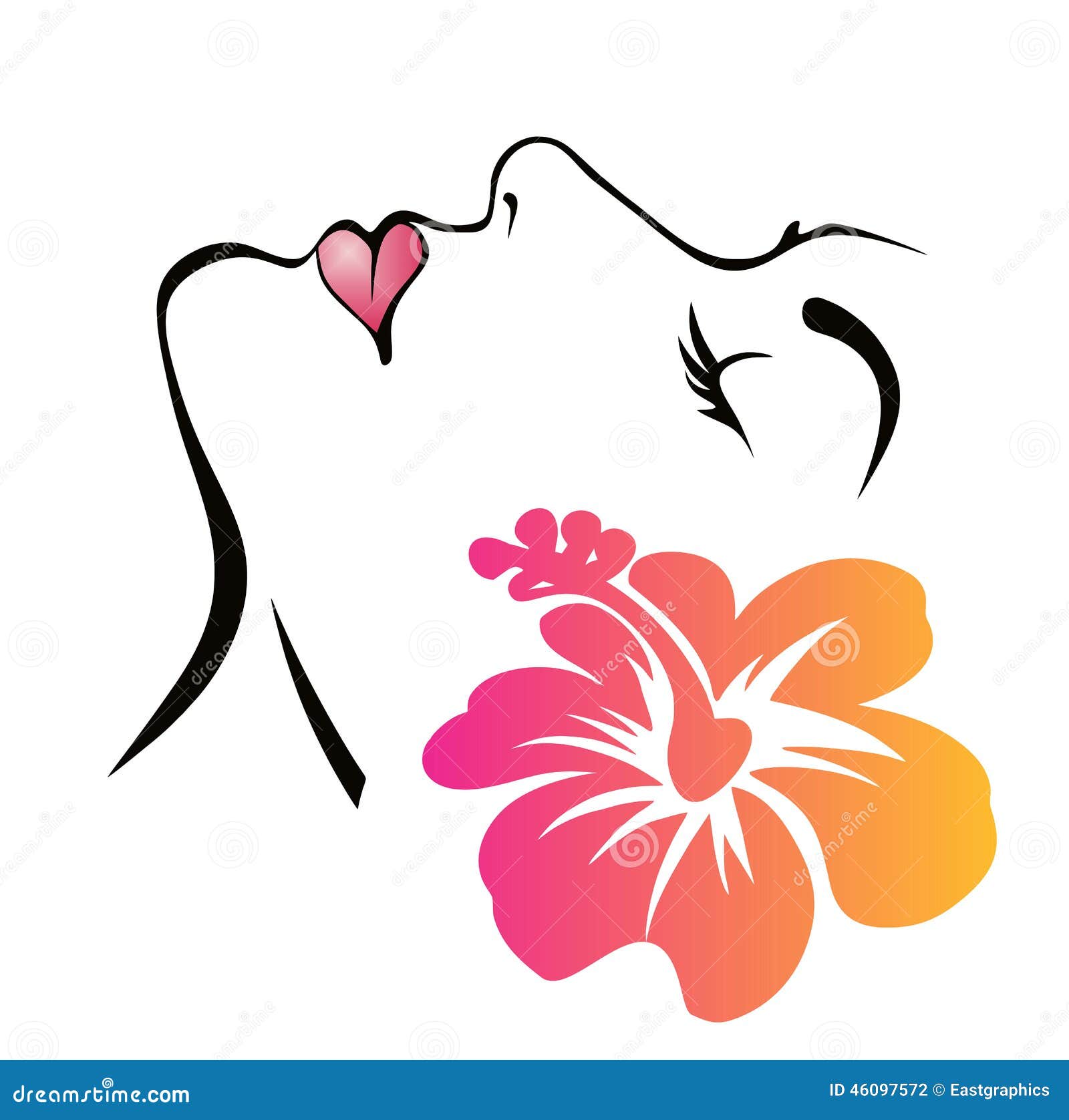 Visage De Femme Avec La Fleur Illustration Stock