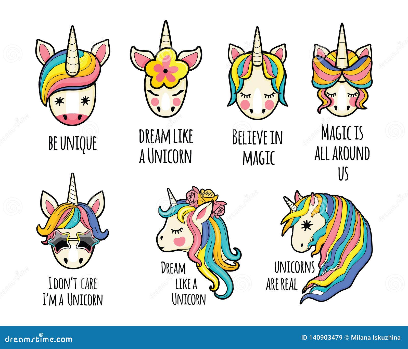 Visage De Licorne Regle Avec Des Citations Soutenu Pour Etre Licorne Illustration De Vecteur Illustration Du Contour Illustration