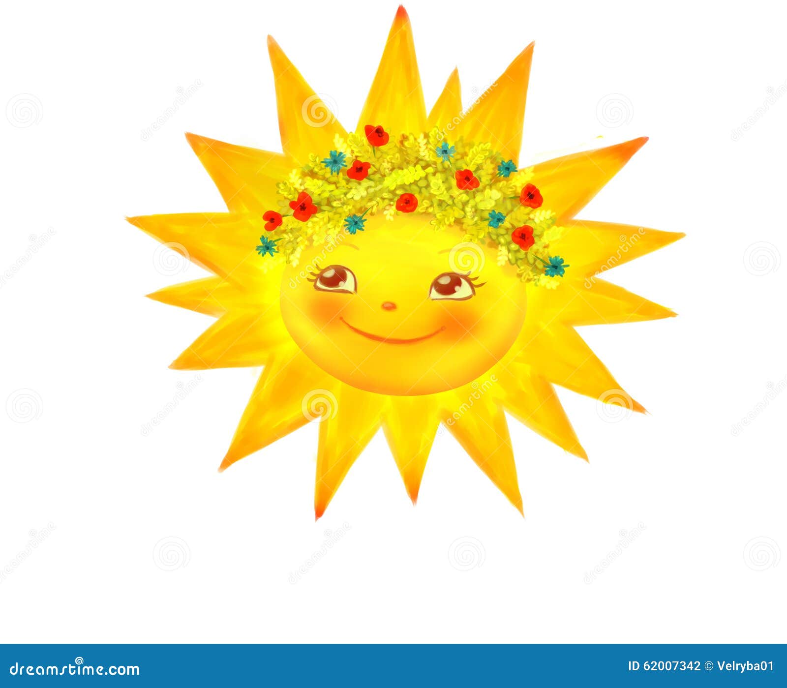 illustration stock visage de sourire du soleil image