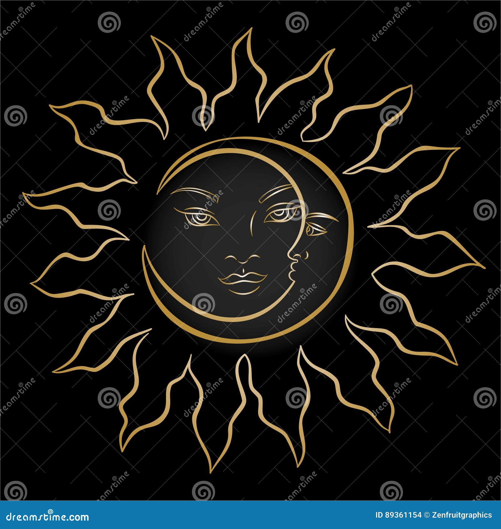 Visage Tire Par La Main Du Soleil Et De Lune Soleil D Or Et Tatouage De Lune Sur Le Fond Noir Illustration De Vecteur Illustration Du Nuit Ligne Visage Tire Par La Main Du Soleil Et De Lune Soleil D Or Et Tatouage De Lune Sur Le Fond Noir Illustration De Vecteur Illustration Du Nuit Ligne