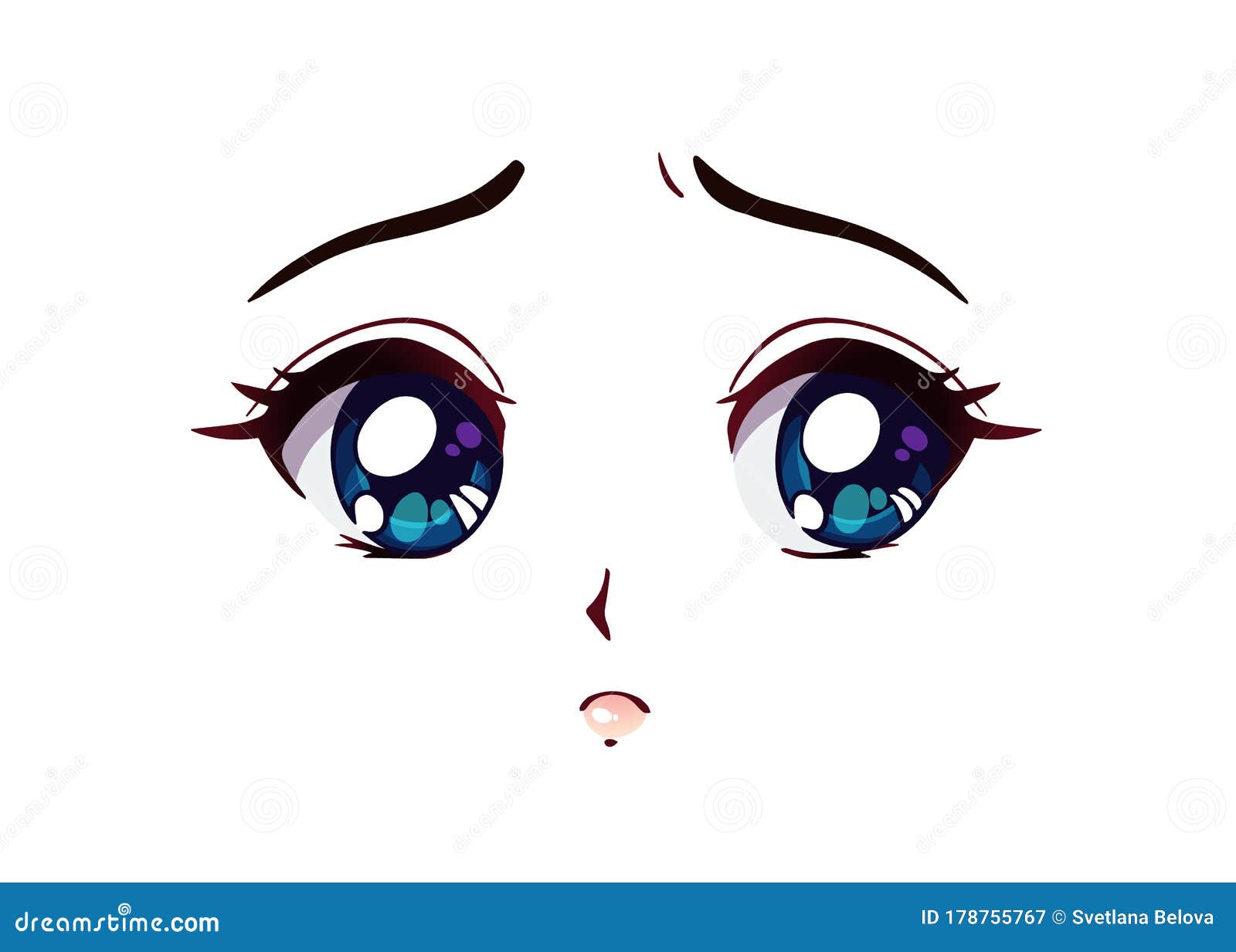 Visage Triste D'anime. Yeux Bleus De Style Manga Grands Illustration de Vecteur - Illustration du adorable, fille: 178755767 Visage Triste D'anime. Yeux Bleus De Style Manga Grands Illustration de Vecteur - Illustration du adorable, fille: 178755767