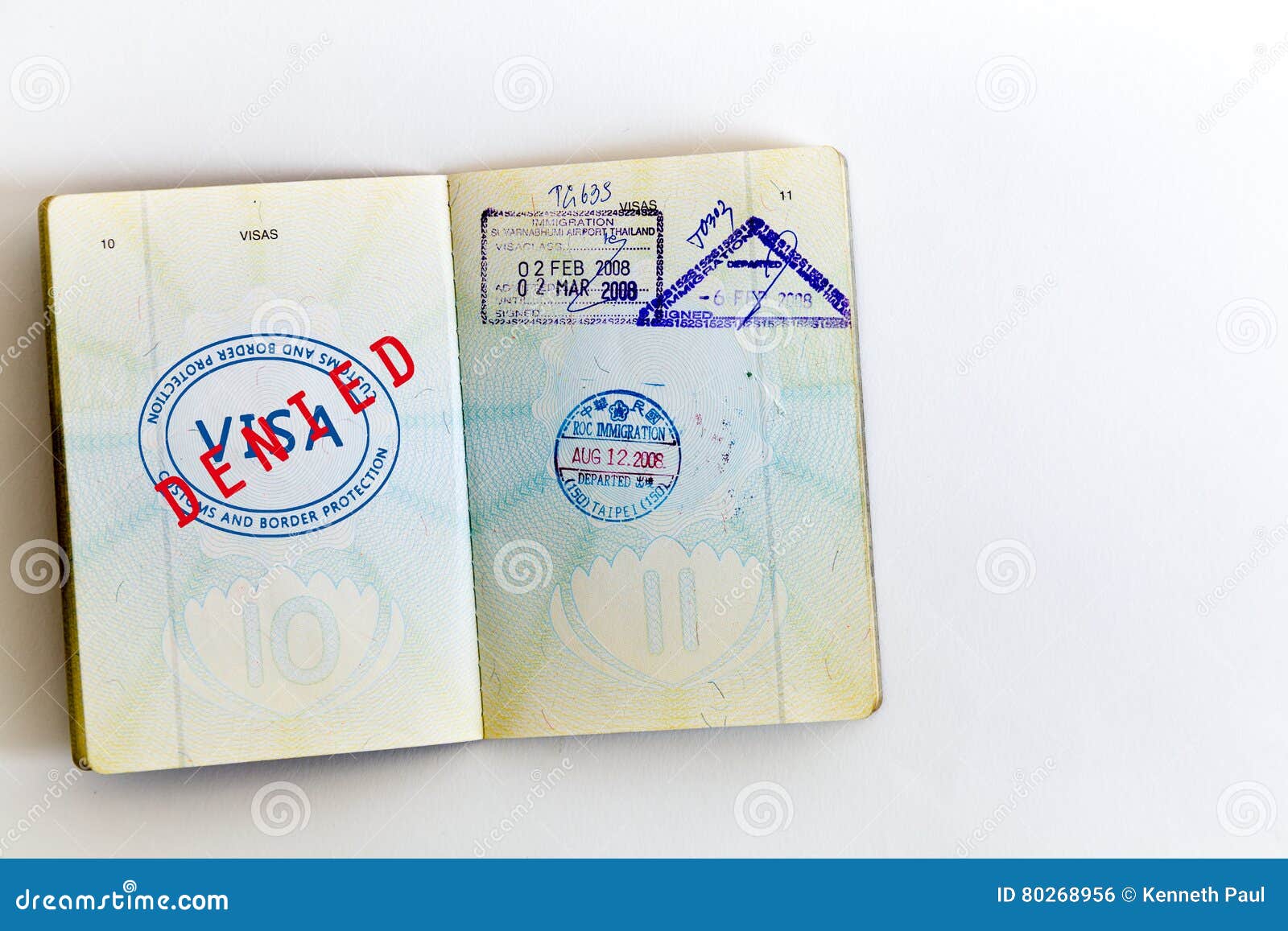 Visas Denied Stamp in Passport Stock Photo Image of business, icon