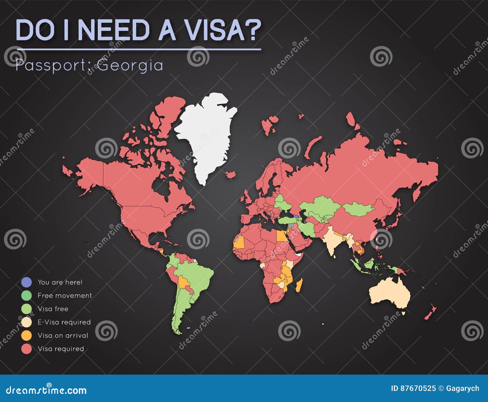 Visas Information for Georgia Passport Holders. Stock Vector - Illustration  of globe, document: 87670525