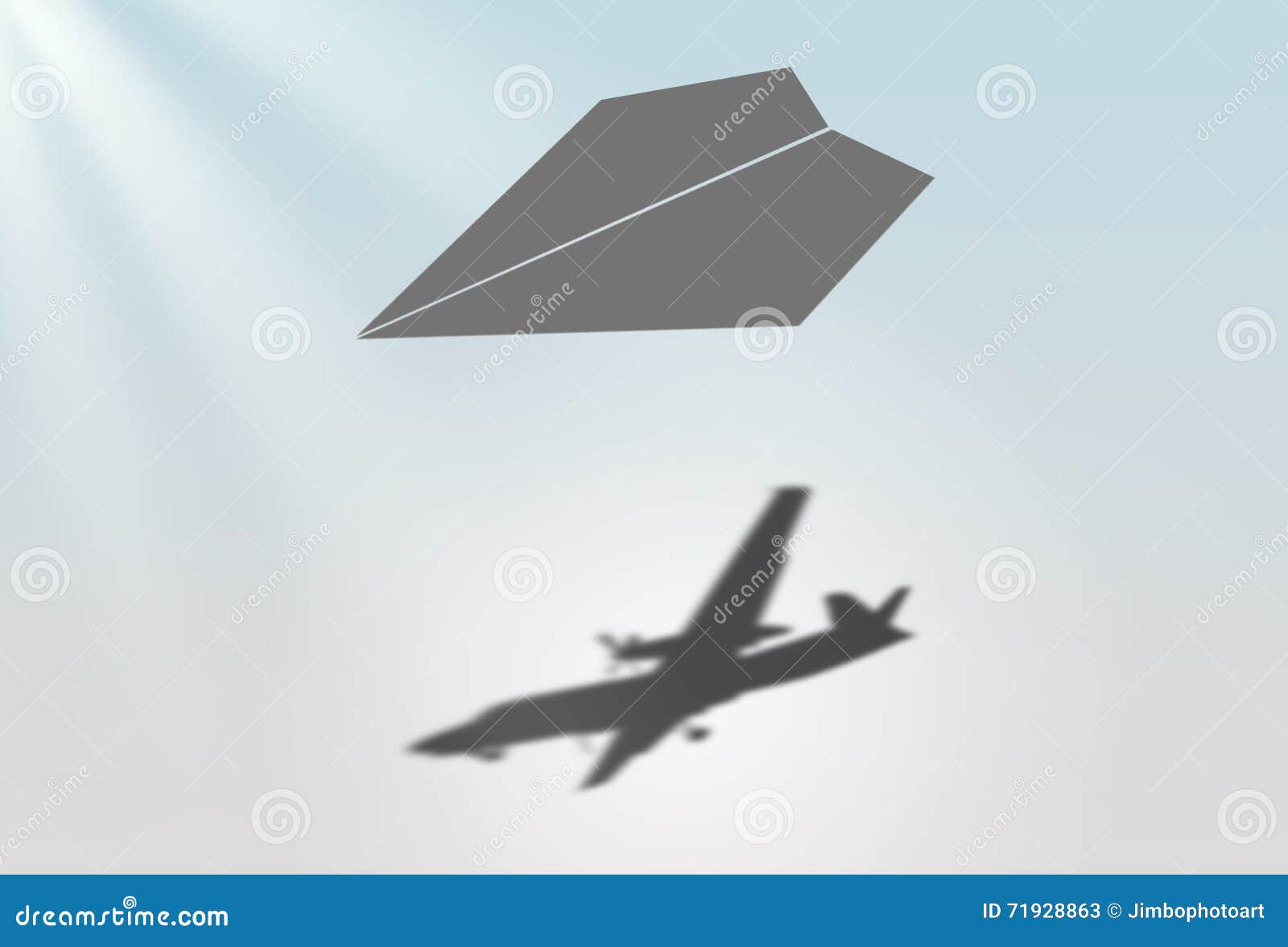 Paper Plane Casting Shadow Vector Illustration | CartoonDealer.com ...