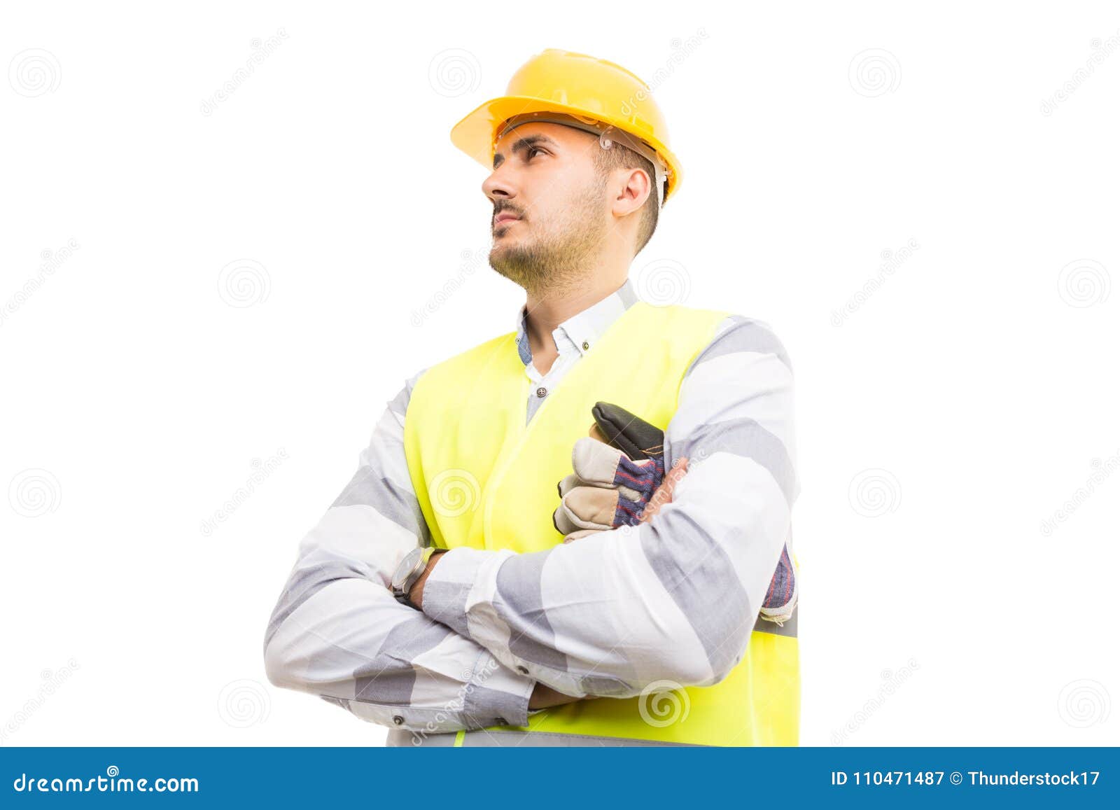 Visionary Architect or Builder Looking Up Stock Image - Image of ...