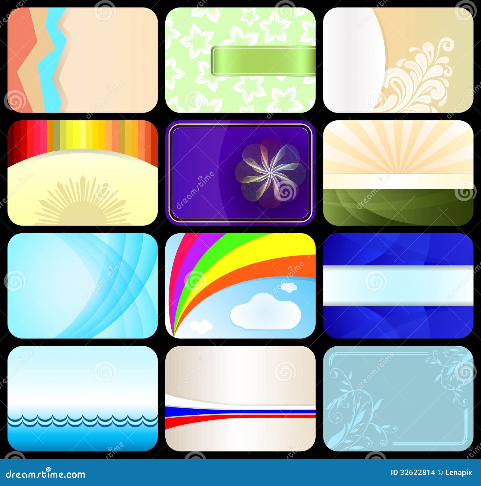 Fresh 10 Visiting Card Background Eps Vector