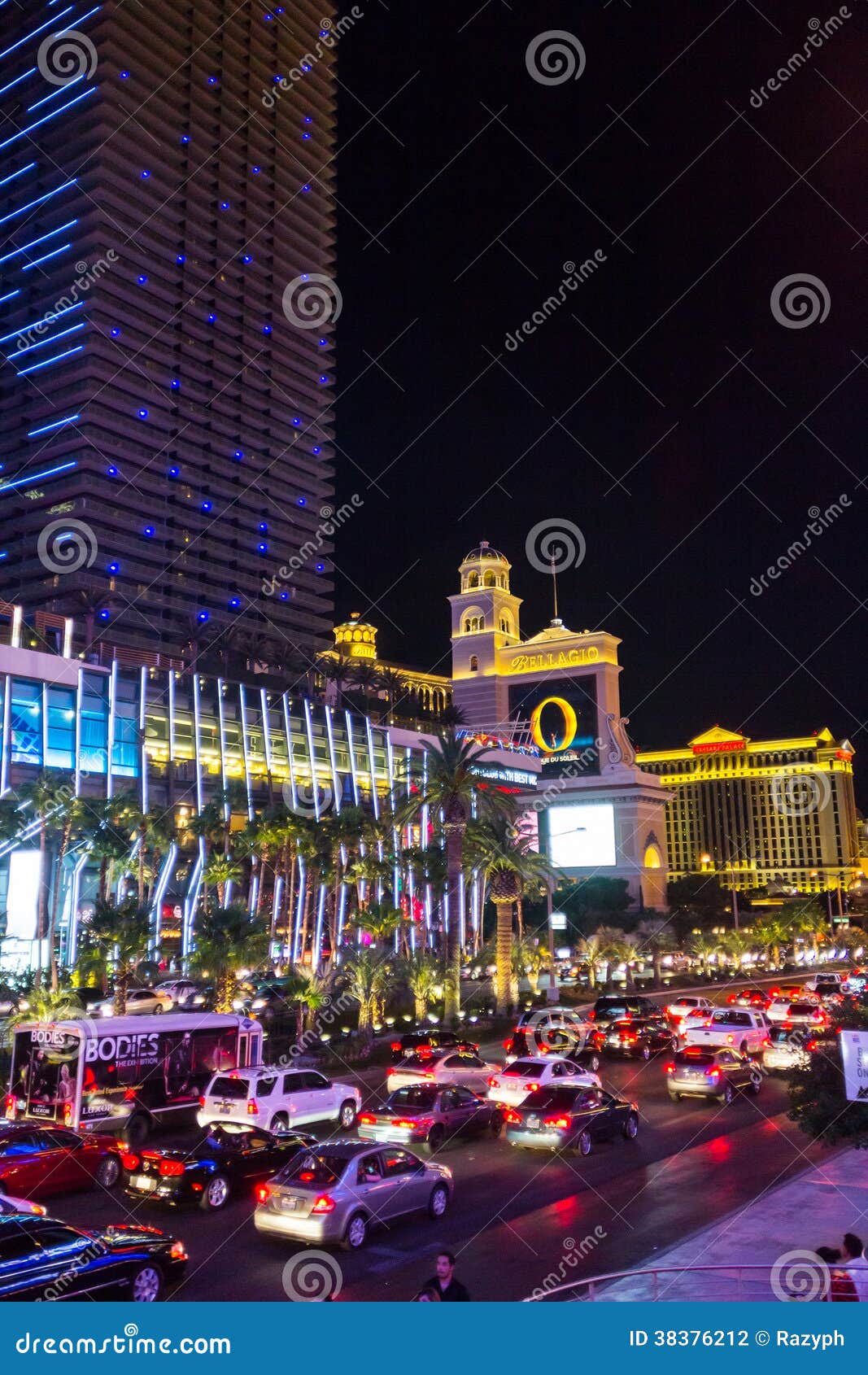 Visiting Vegas by Car during the Night Editorial Photography Image of