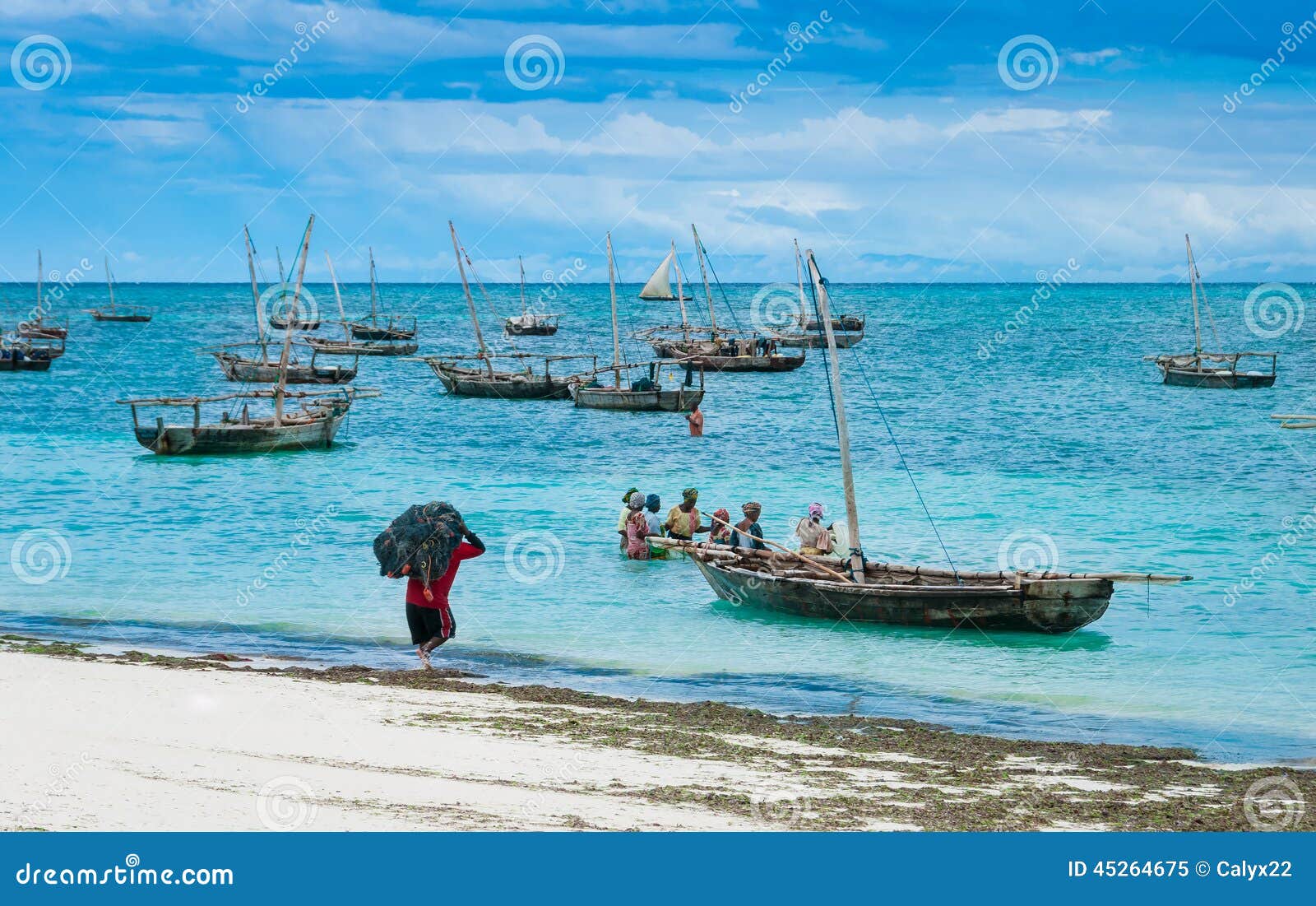 Vissers Op Het Eiland Van Zanzibar Redactionele Afbeelding Image of