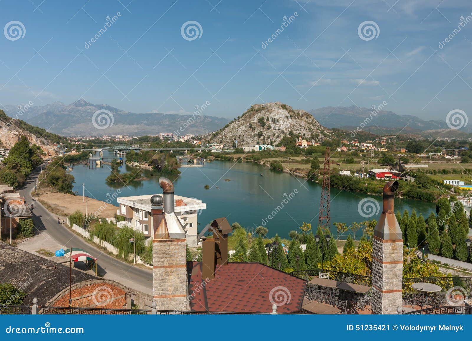 Vista Alla Città Di Shkodra Immagine Stock - Immagine di limite ...