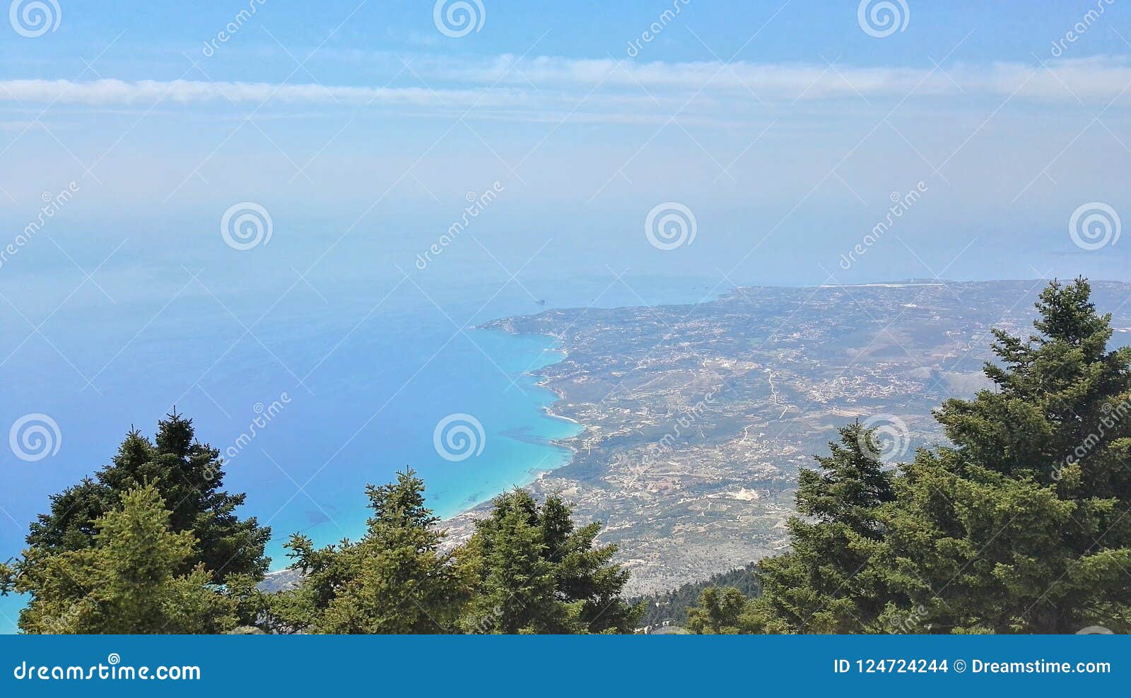 vista dal monte einos sull`isola di cefalonia