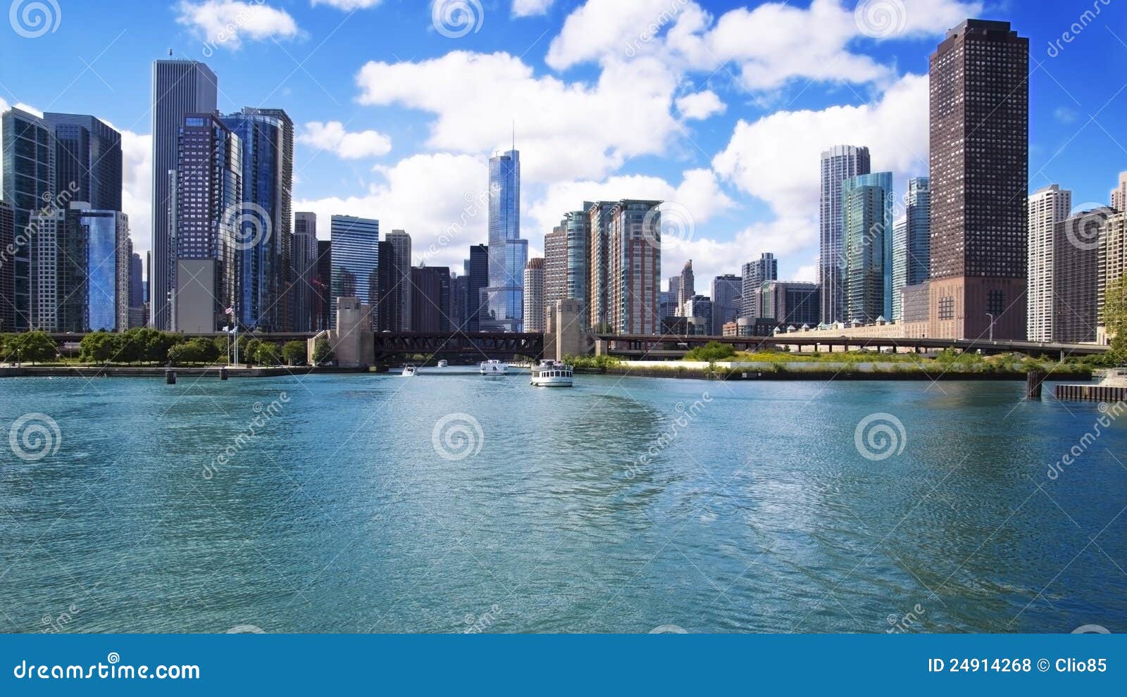 Vista de Chicago do lago foto de stock editorial. Imagem de zona 24914268