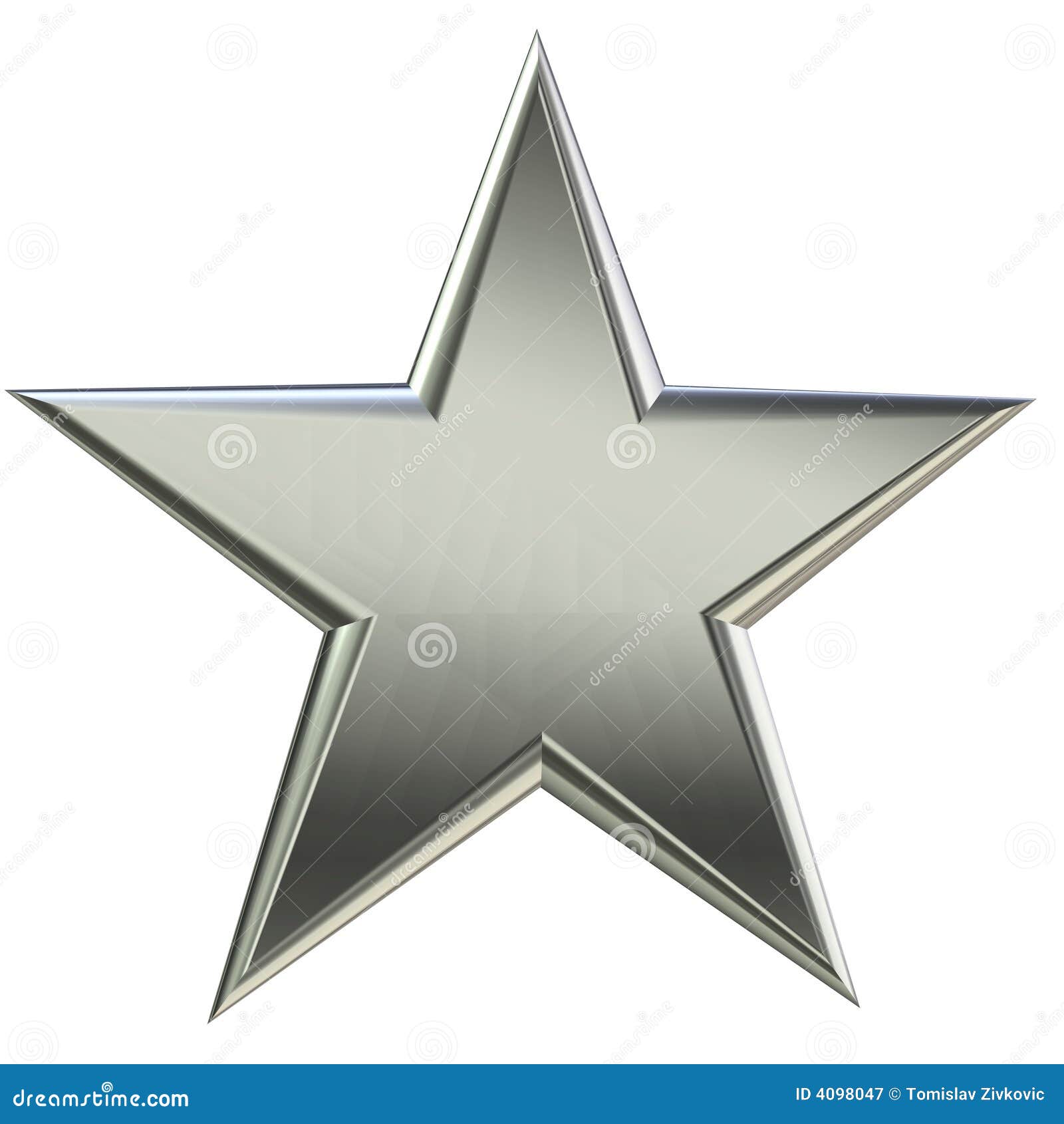 Vista Delantera De La Estrella De Plata 3d Stock de ilustración