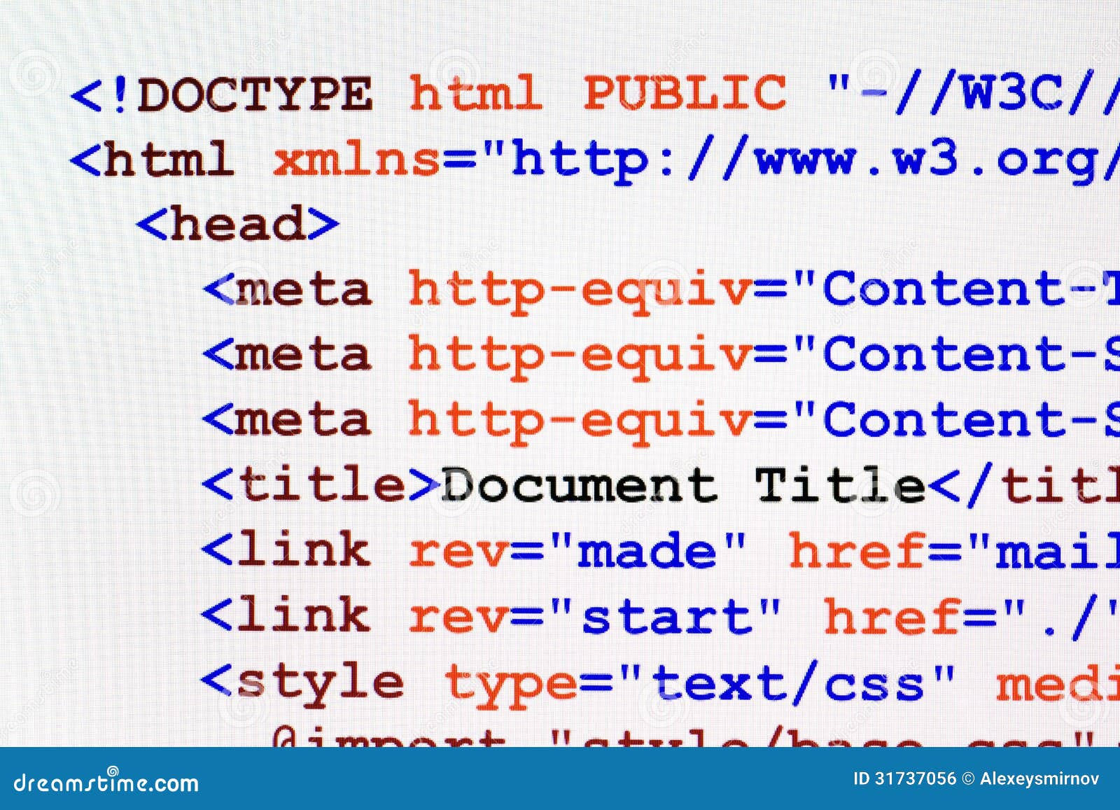 Discurso Presta atención a el fin Vista Delantera Del Código De La Página Web Del HTML Foto de archivo -  Imagen de nadie, java: 31737056