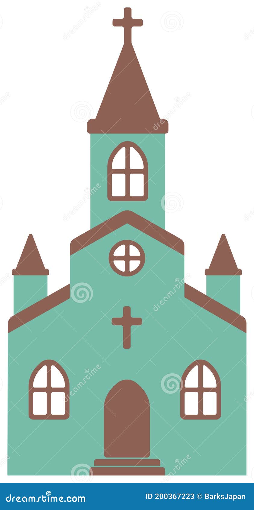 Vista Frontal De Ilustración De Diseño Plano De La Iglesia De Dibujos  Animados Ilustración del Vector - Ilustración de elemento, urbano: 200367223