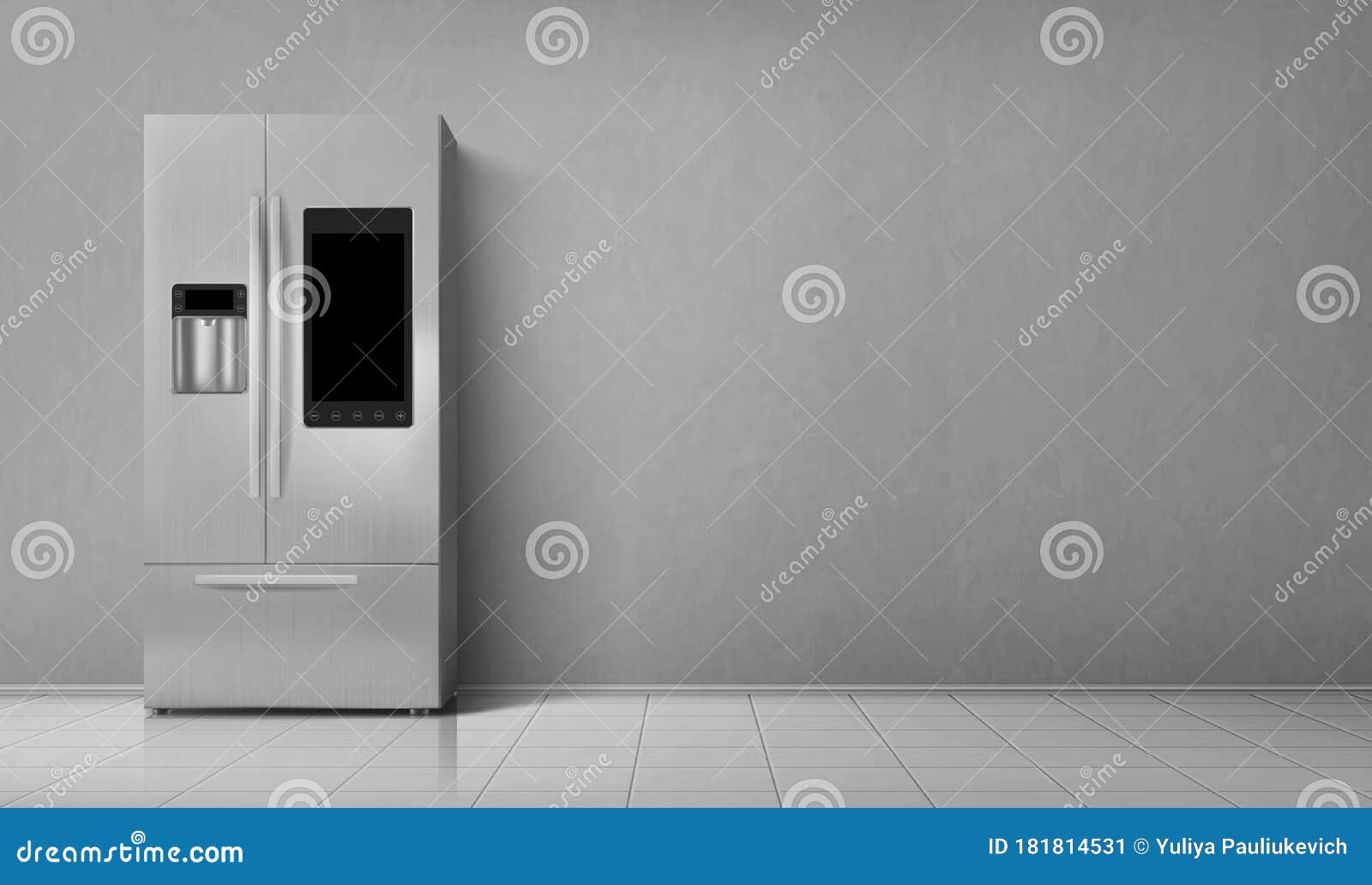 Gastos espejo radioactividad Vista Frontal De Refrigerador Inteligente Con Dos Colores Ilustración del  Vector - Ilustración de puerta, realista: 181814531