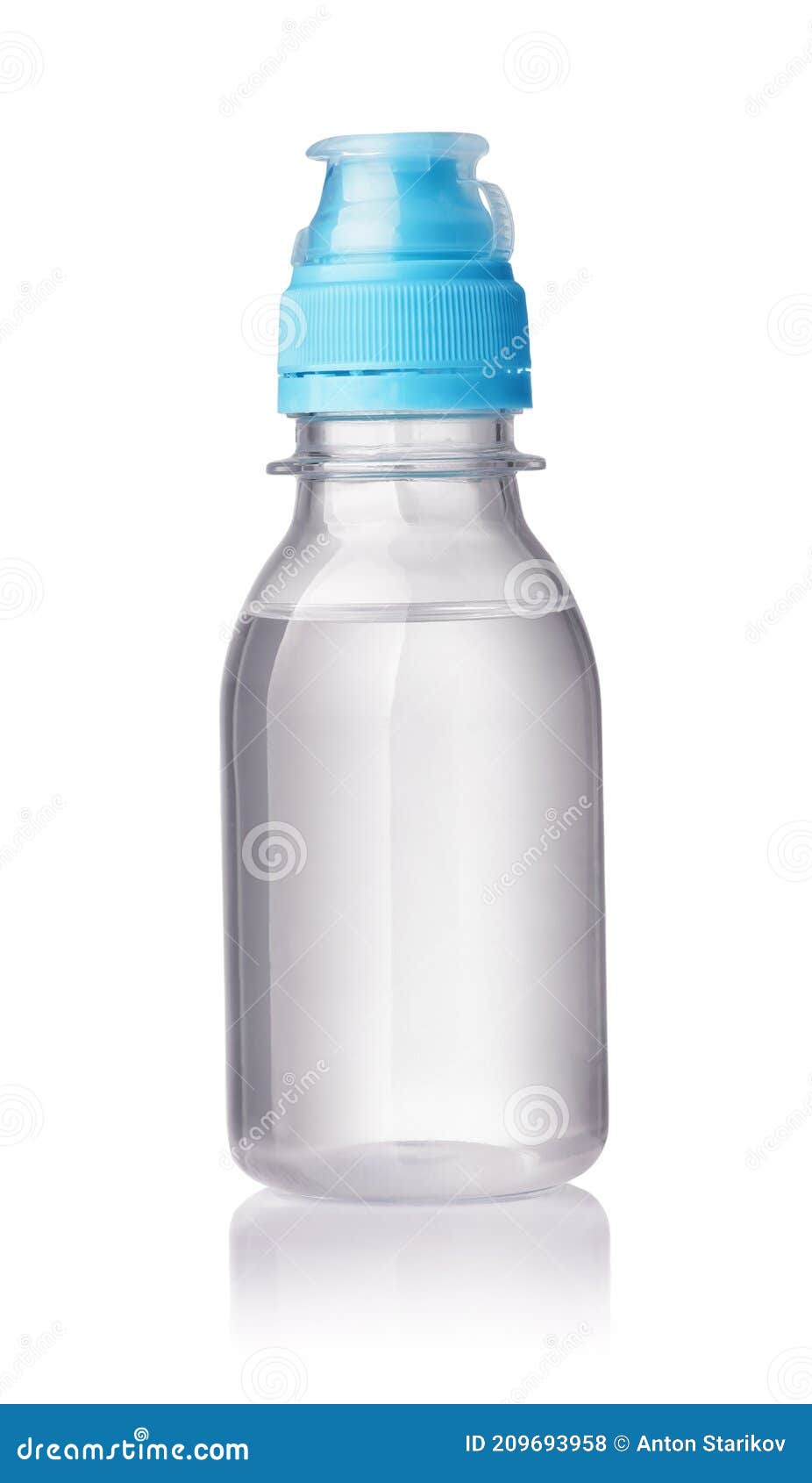 Vista Frontal De Una Pequeña Botella De Agua De Plástico Sin Etiqueta Foto  de archivo - Imagen de puro, embotellado: 209693958