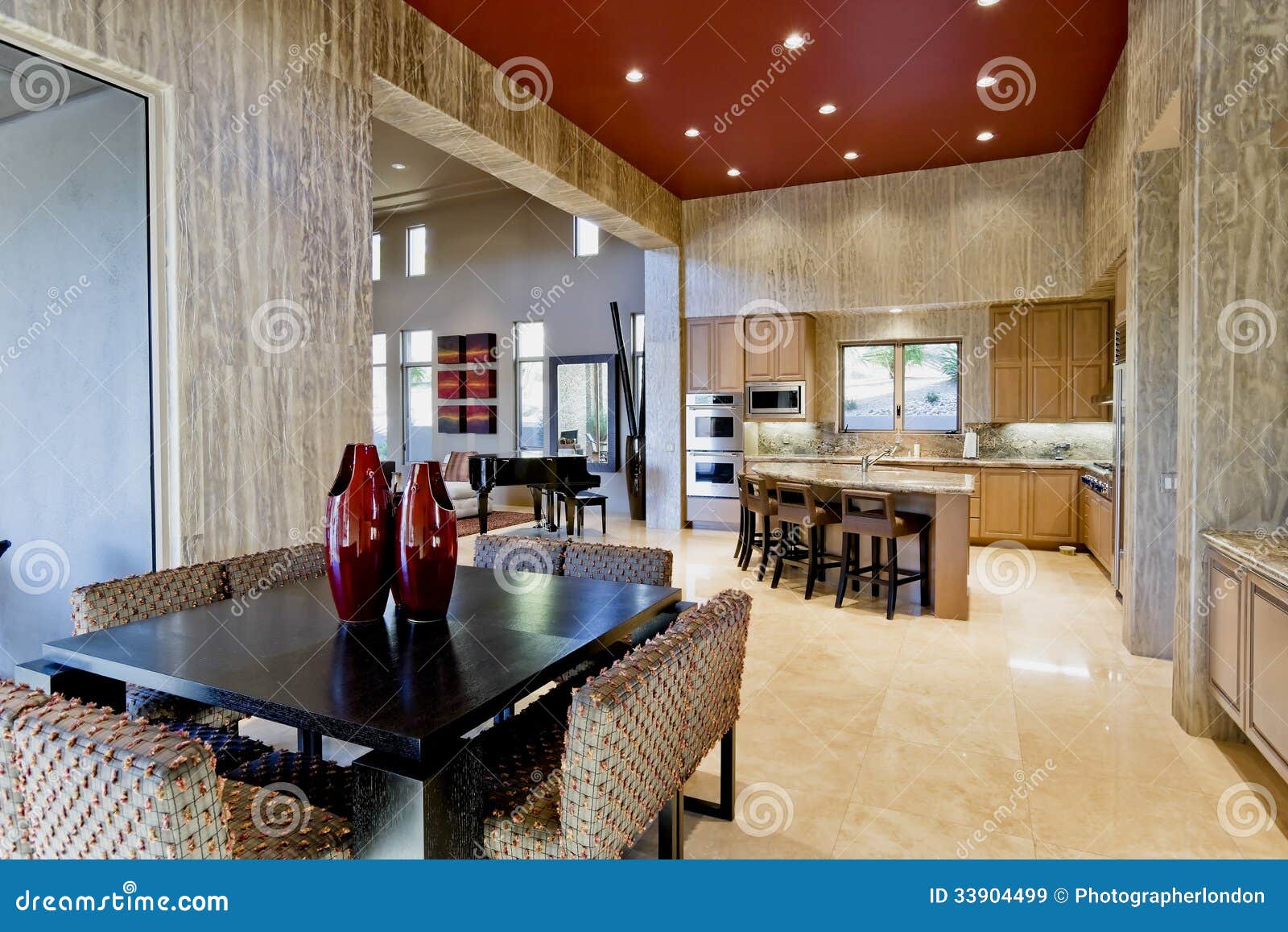 Vista Interior De La Casa Moderna Imagen De Archivo Imagen De Interior Cocina 33904499