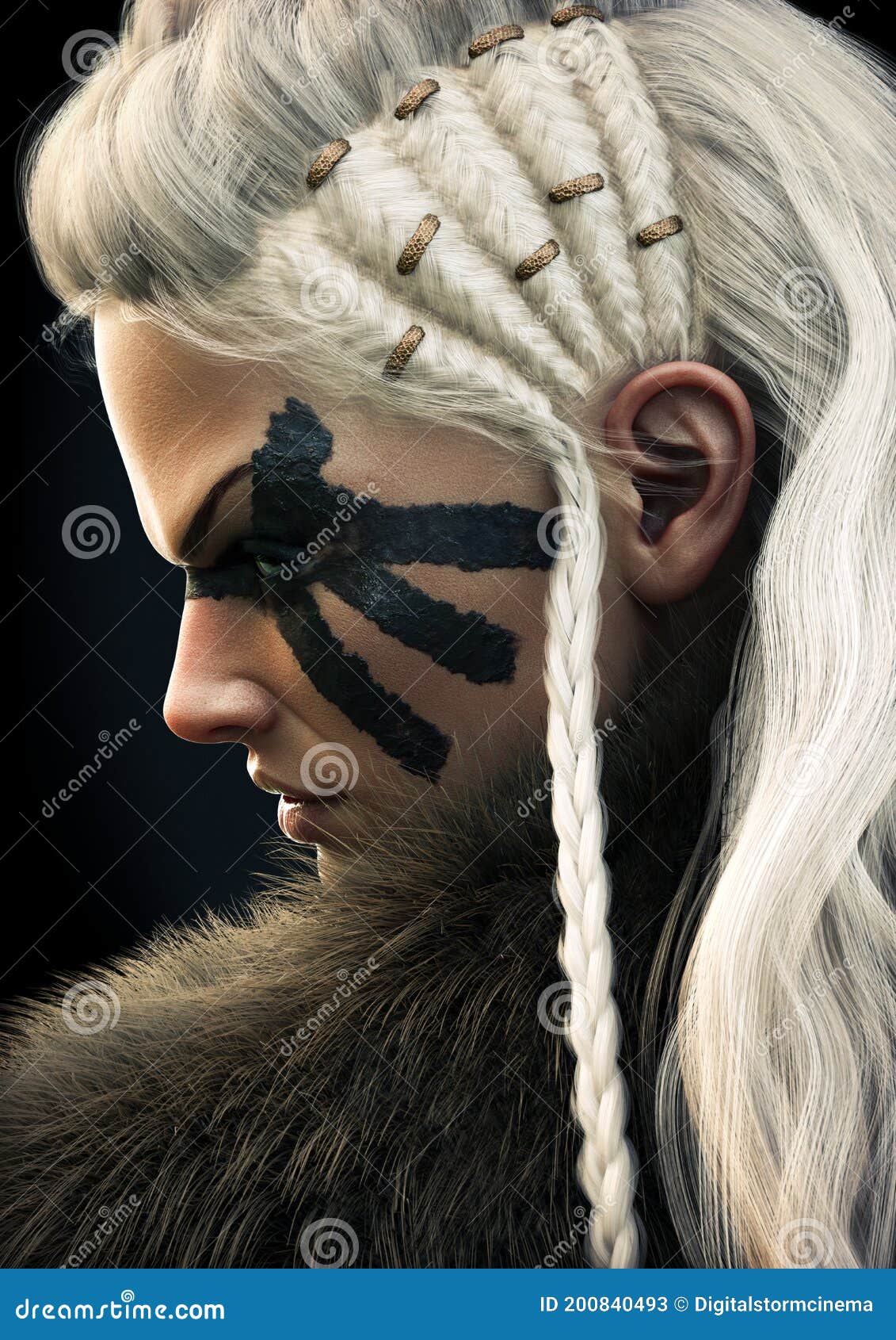 Vikingos Peluca trenzada estilo, peluca vikinga, peluca traje de