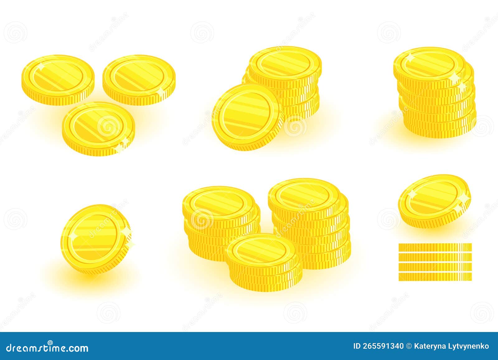 Vista Superior De Moneda Redonda. Pilas De Juego De Monedas De Oro. Dinero  De Pila. Moneda En Caída Ilustración del Vector - Ilustración de ganancia,  caos: 265591340