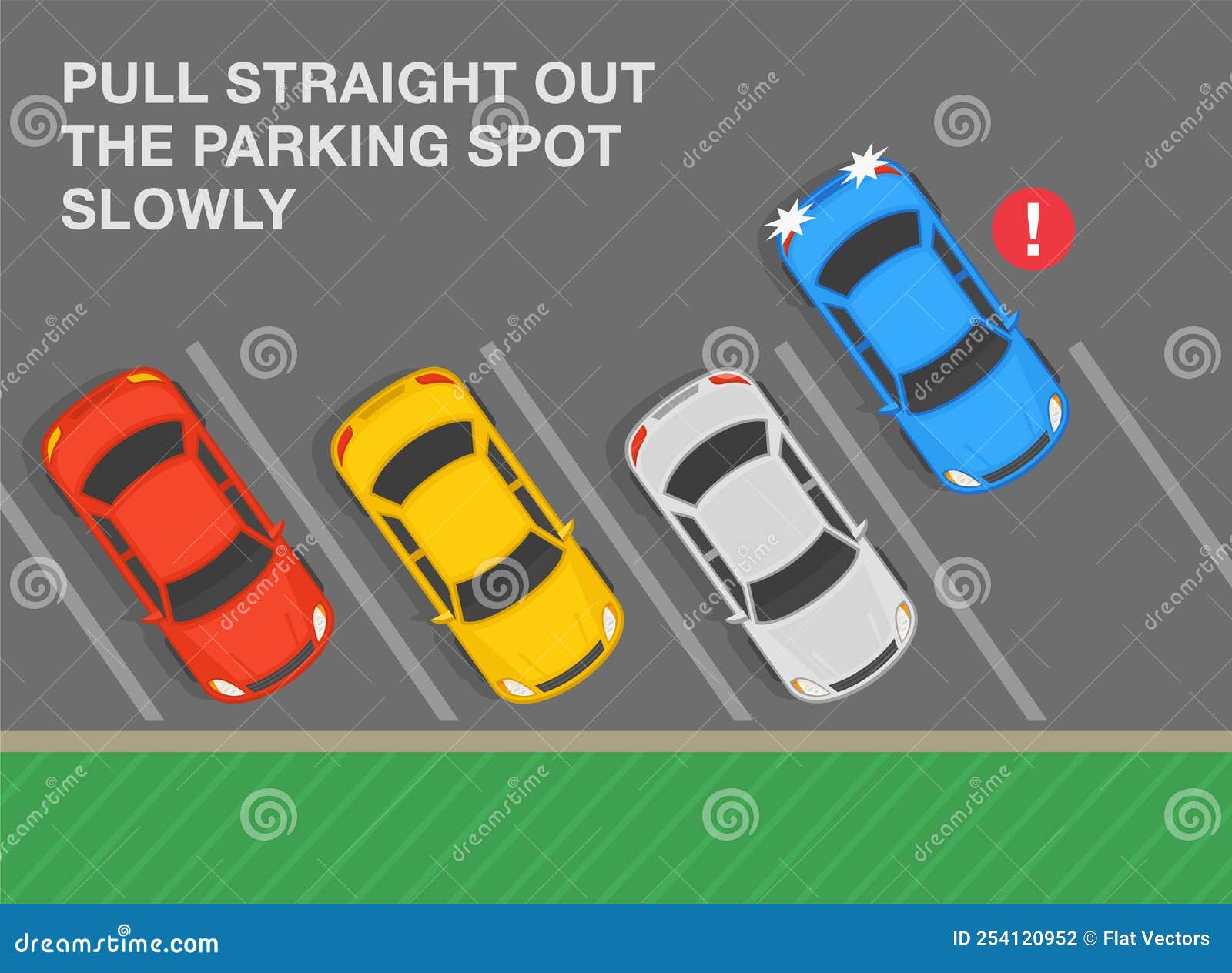 Vista Superior Dos Carros Estacionados Perpendiculares Corretos E