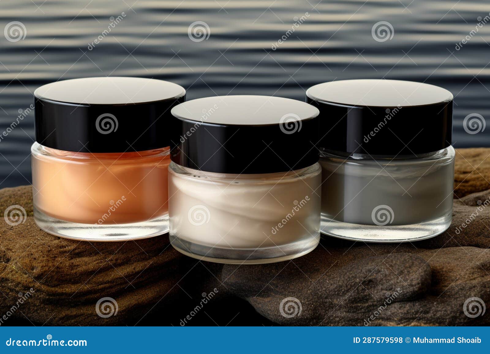 Visual Array Frontal Arrangement of Skin Care Creams, a Blend of