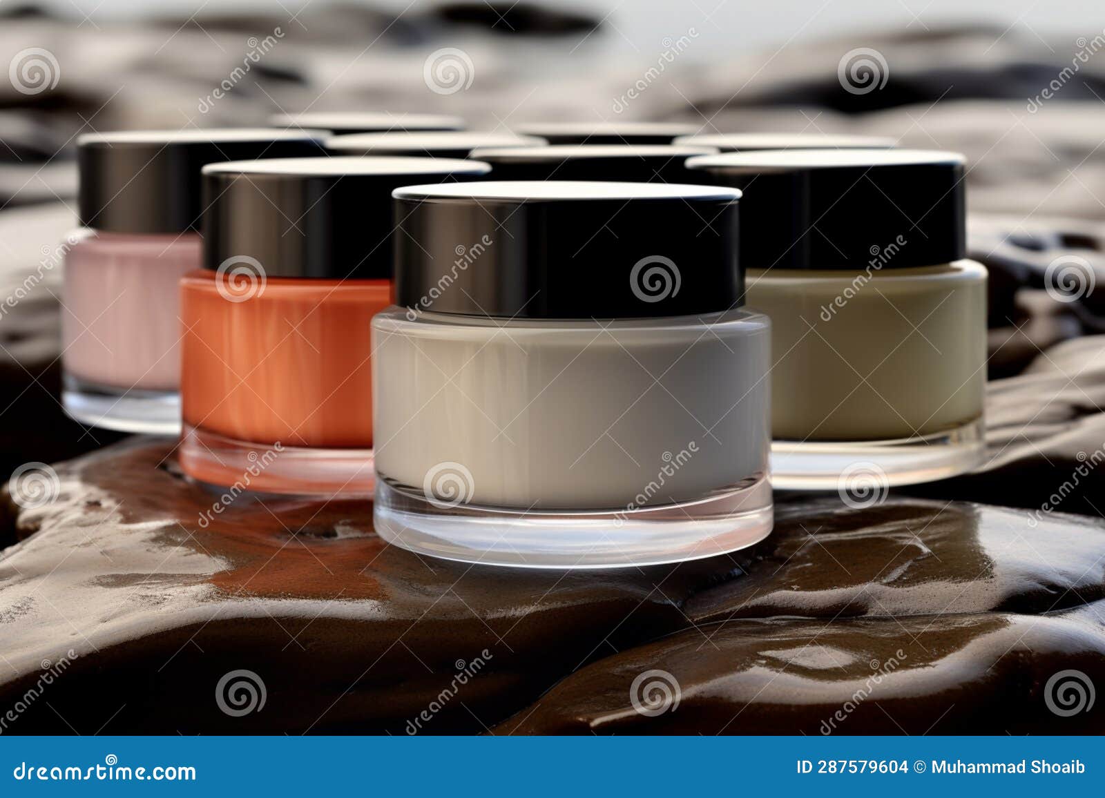 Visual Array Frontal Arrangement of Skin Care Creams, a Blend of