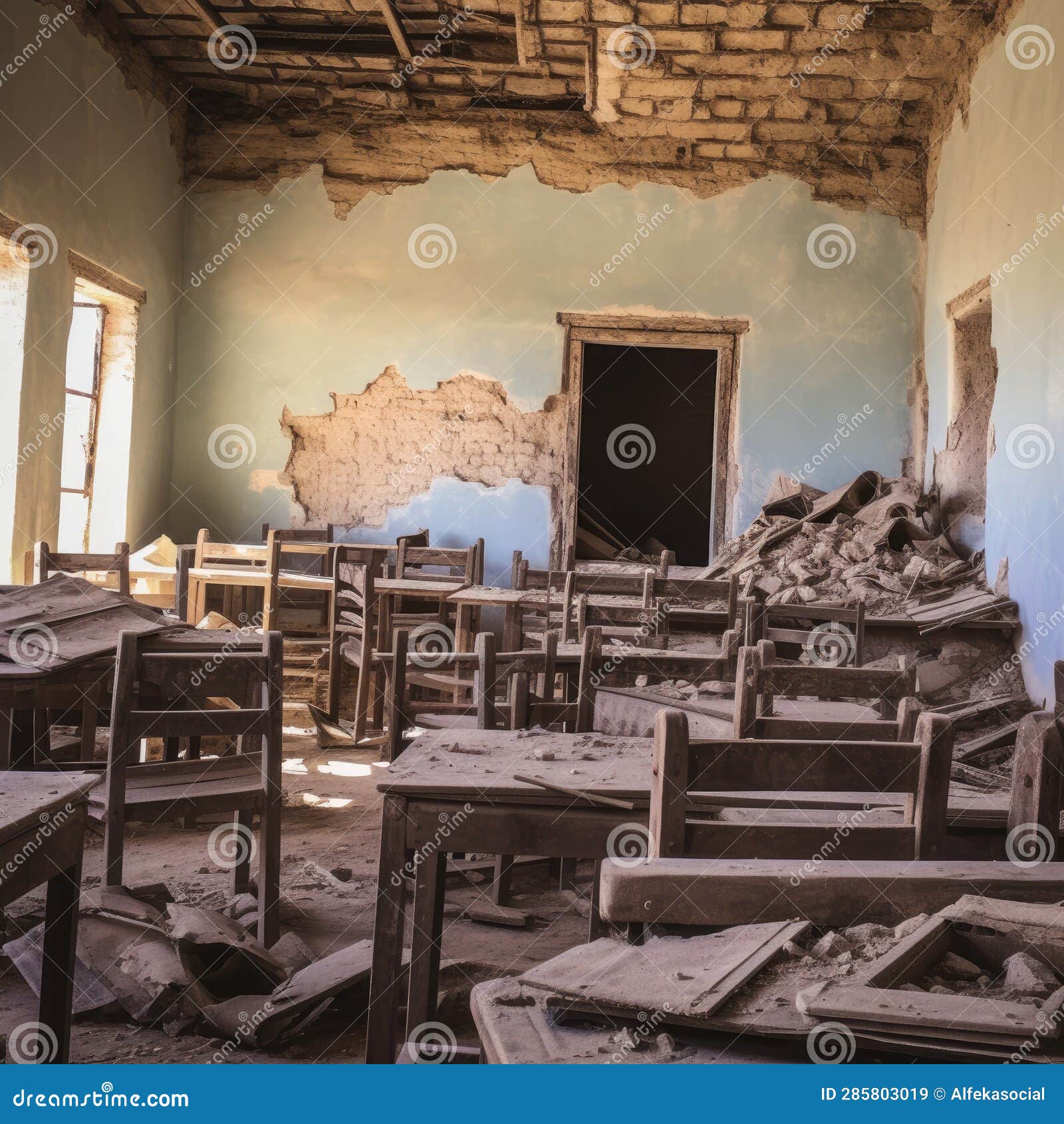 Deserted Anime Classroom: Just Sun, Desks and Chairs, AI Generative Stock  Illustration - Illustration of windows, building: 269289705