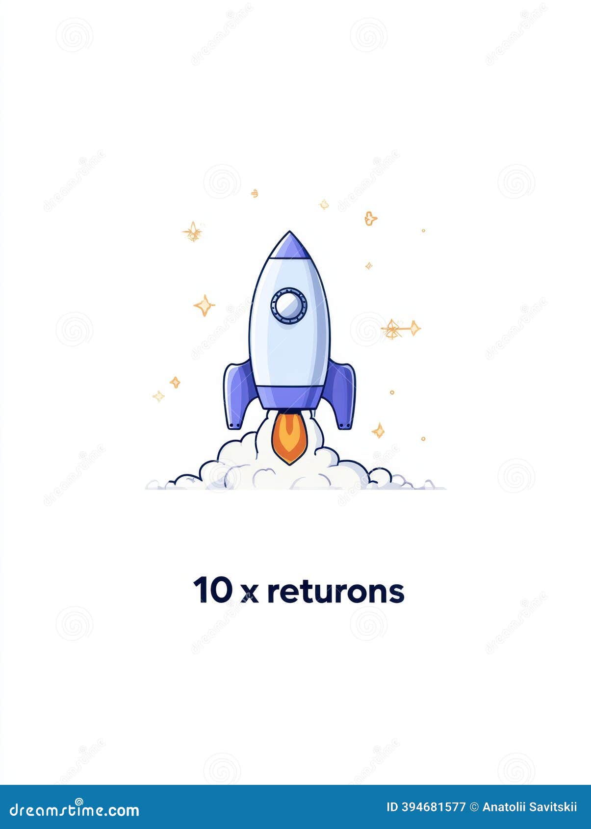 Scam Cryptocurrency Offer Showcasing Rocket Icon and Claim of 10x Returns  in Minimal Design Stock Image - Image of finance, yield: 394681577