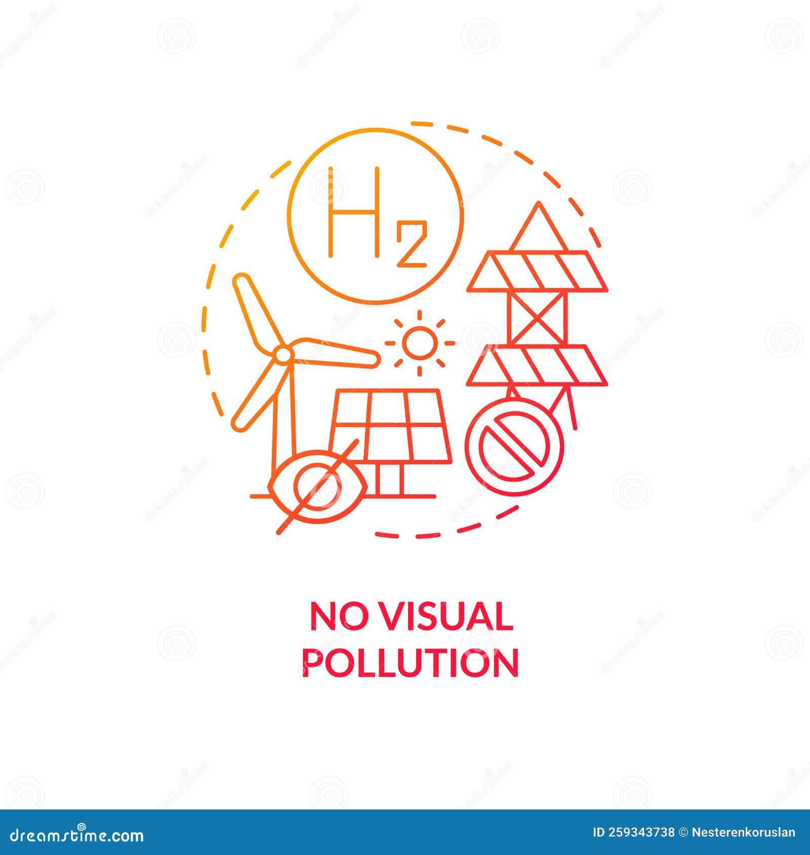 visual pollution free red gradient concept icon