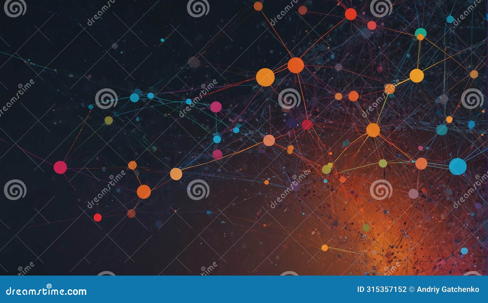 visual representation of metadata from complex networks with colorful nodes