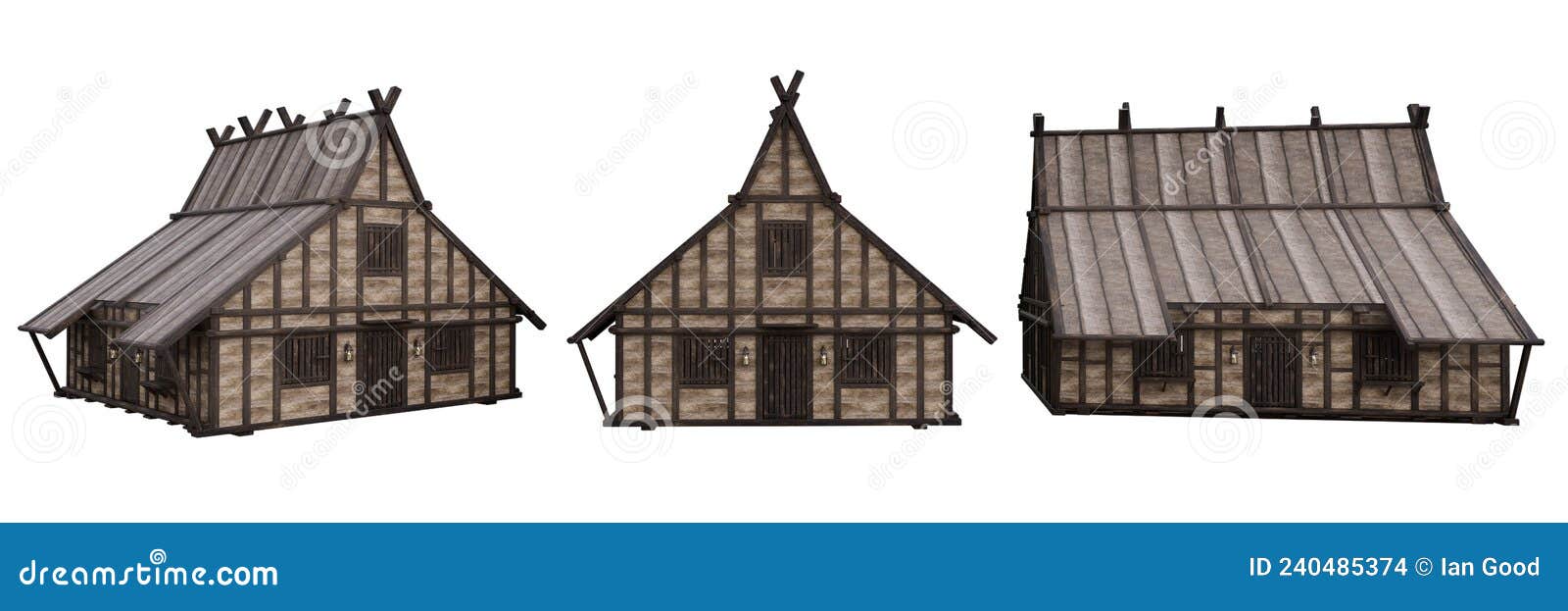 Casa medieval isolada em fundo transparente