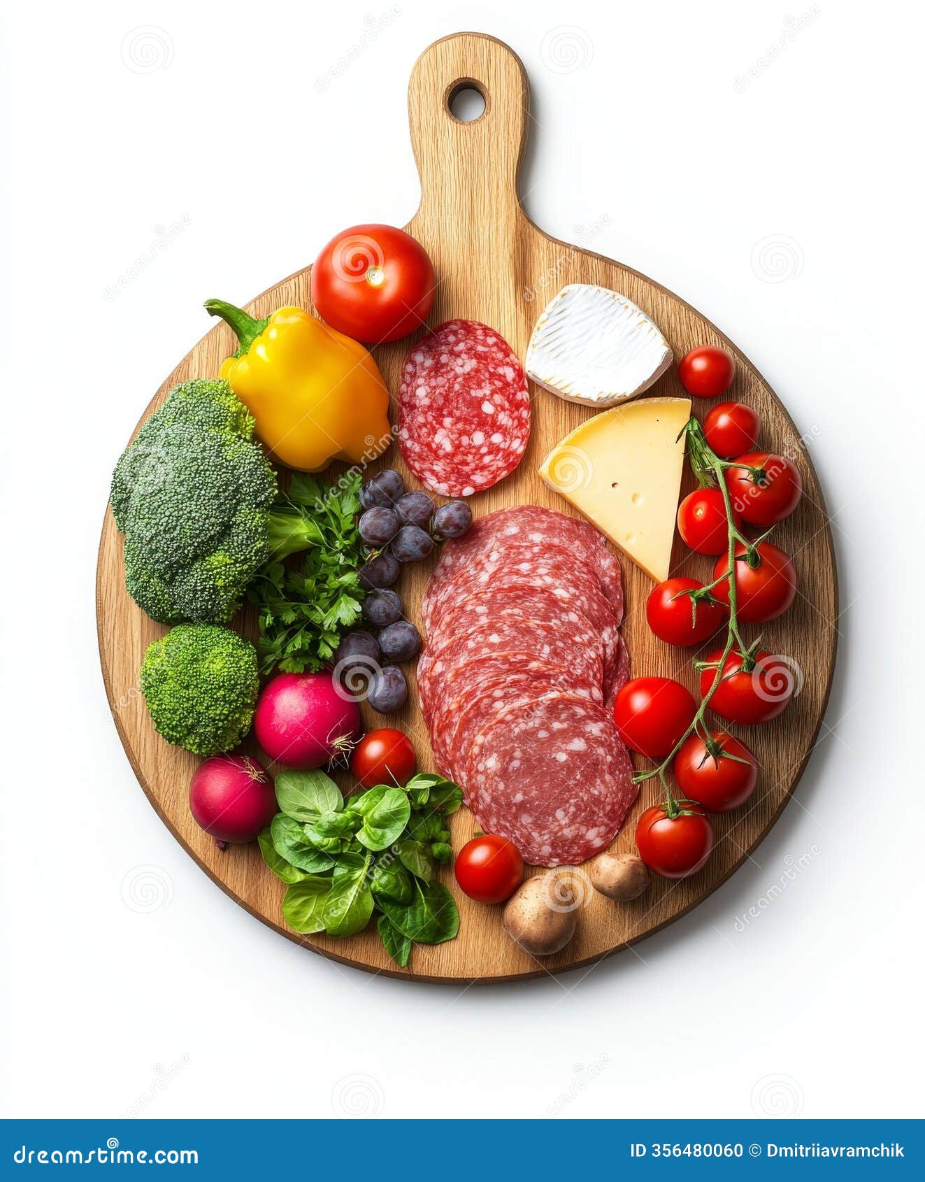 visualize a festive breakfast board with a variety of meats for christmas.