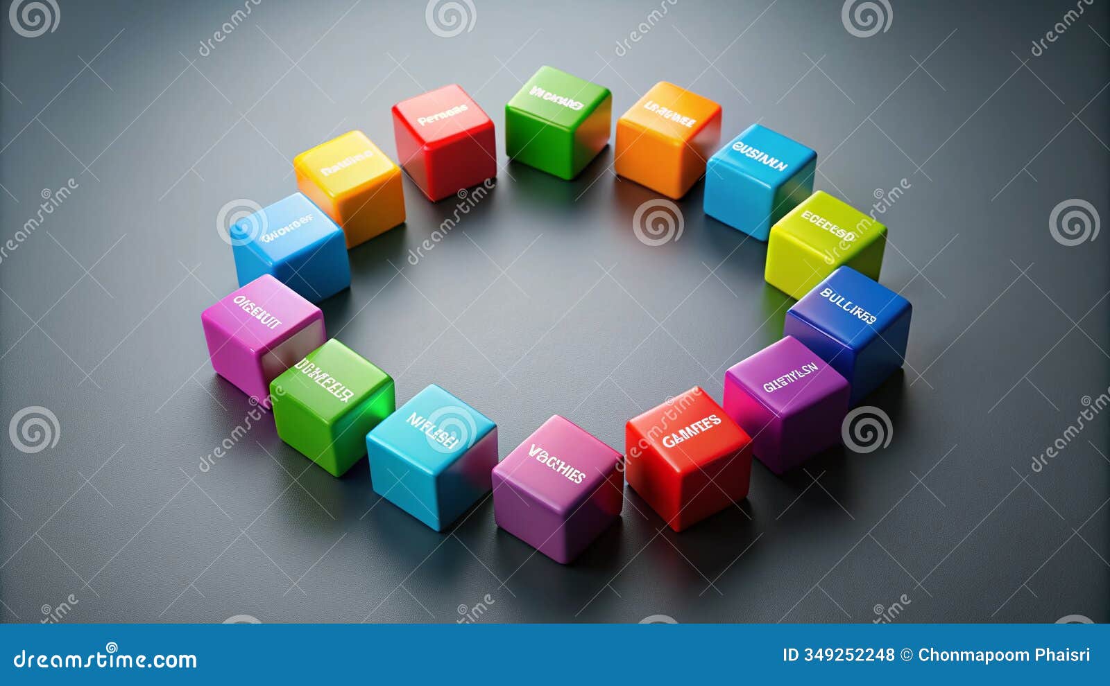 visualizing the dynamic business cycle colorful cubes illustrate strategic planning operational flow and growth in a