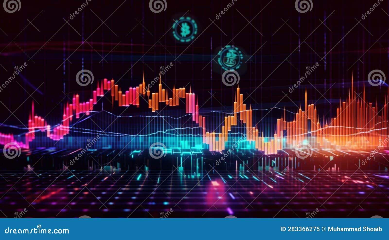 Visualizing the Future of Digital Currency, Analysis of Bitcoin and  Cryptocurrency with Conceptual Chart and Fluctuation Graph Stock  Illustration - Illustration of background, technology: 283366275