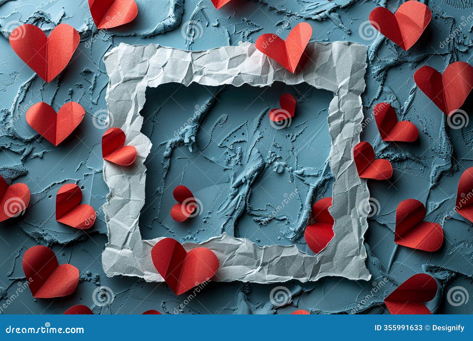 heart-d paper decorations against textured background