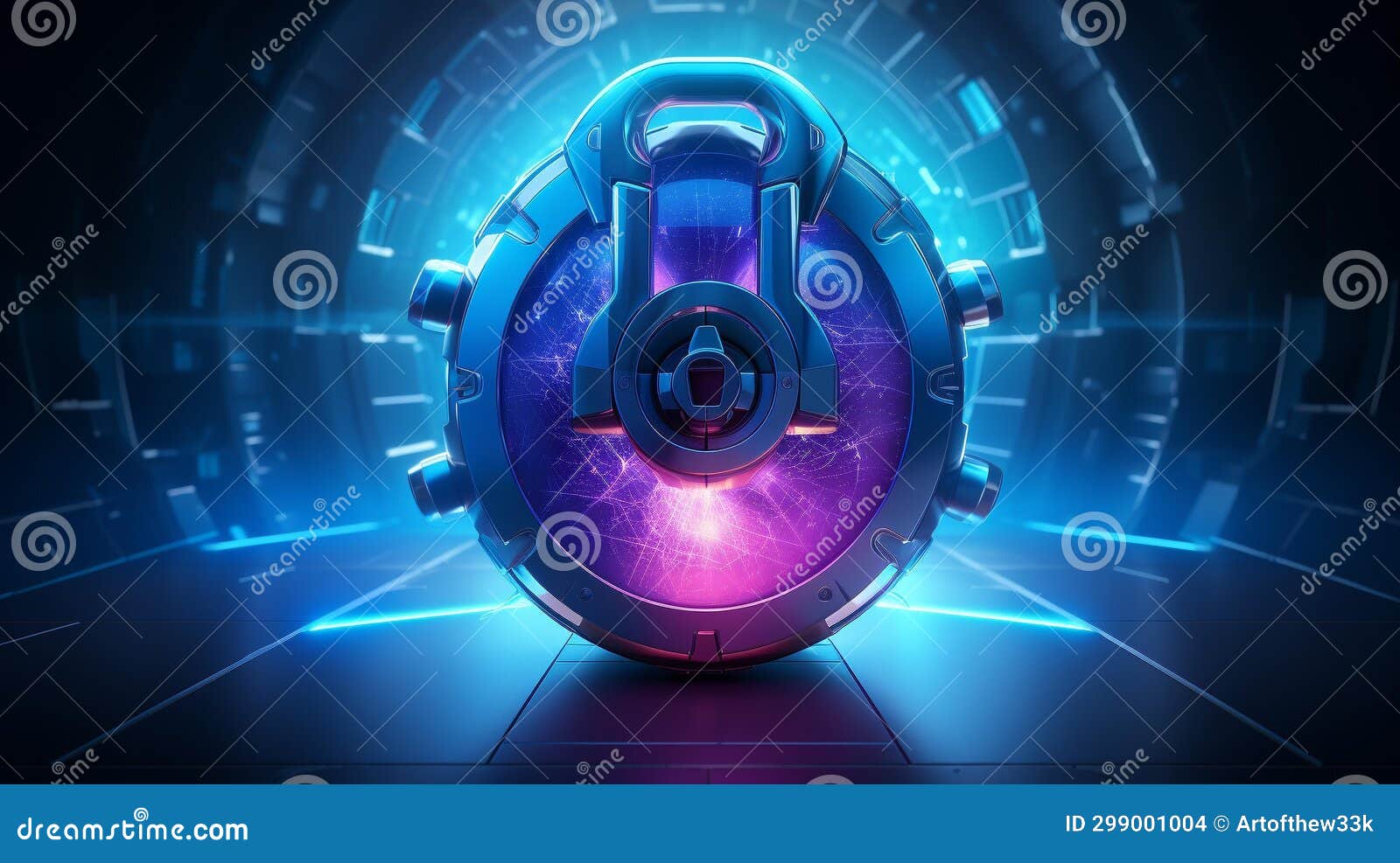 secure the digital world: metallic silver padlock shield protecting a vibrant blue globe