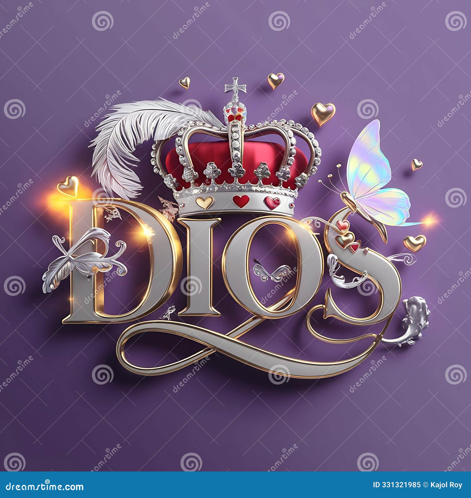 a visually stunning and luxurious dios word. valentine's compositions. 3d 