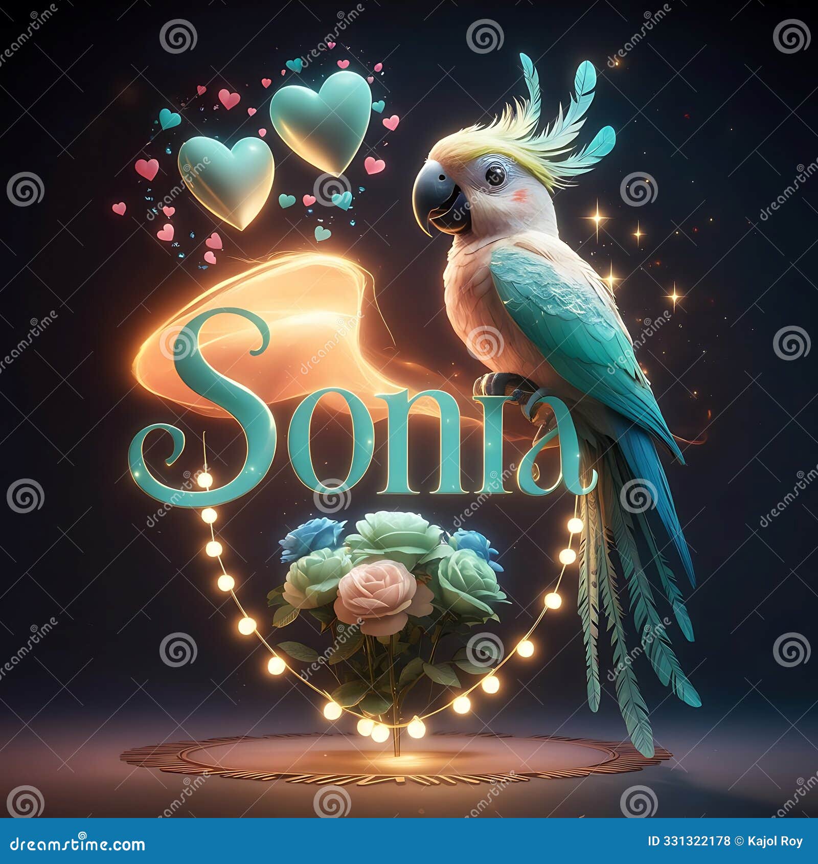 a visually stunning and luxurious sonia word. valentine's compositions. 3d 