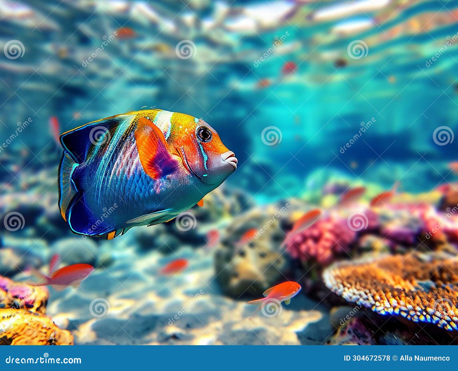 vita sottomarina di pesci colorati nel mare