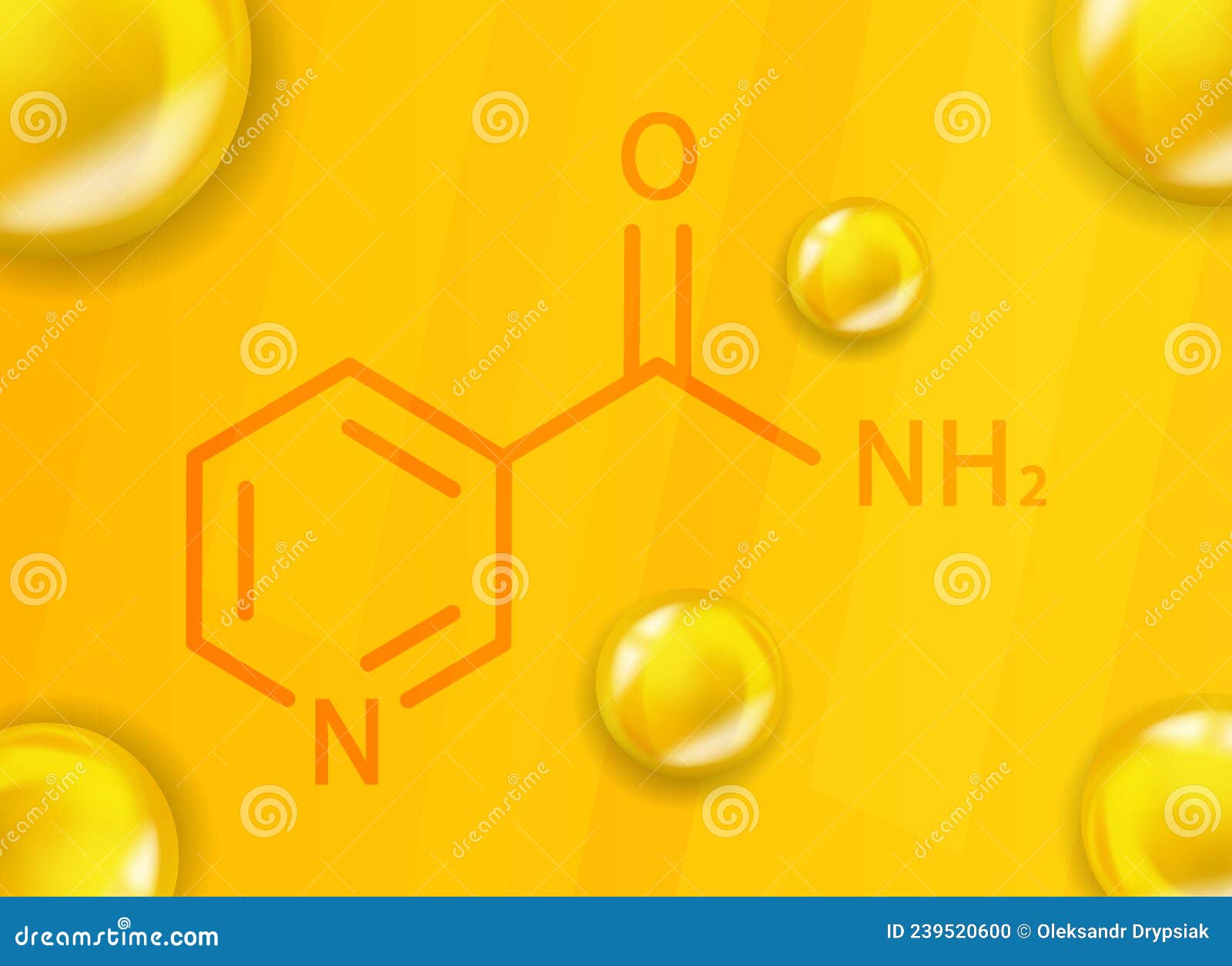 Vitamin B3 Chemical Formula. Vitamin B3 Realistic Chemical Molecular