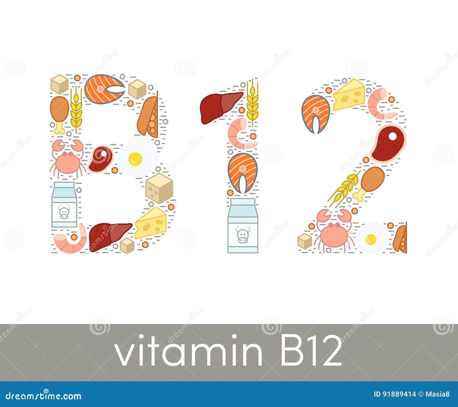 Vitamin B12 stock illustration. Illustration of letter 91889414