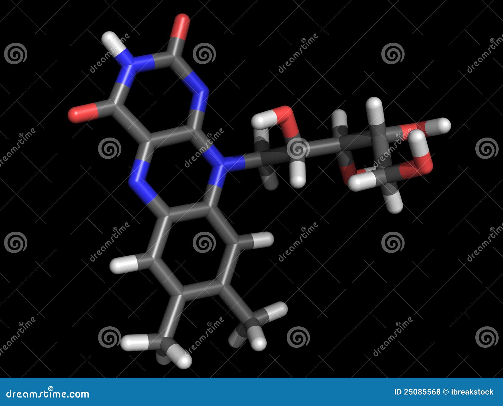 Vitamin B2 molecule stock illustration. Illustration of additive 25085568