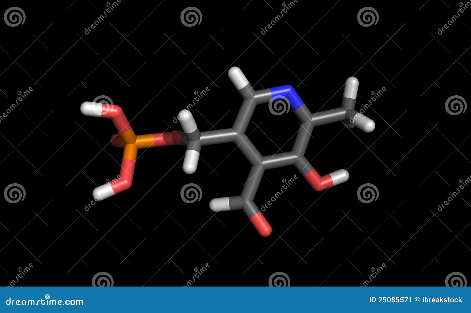 Vitamin B6 molecule stock illustration. Illustration of medical 25085571
