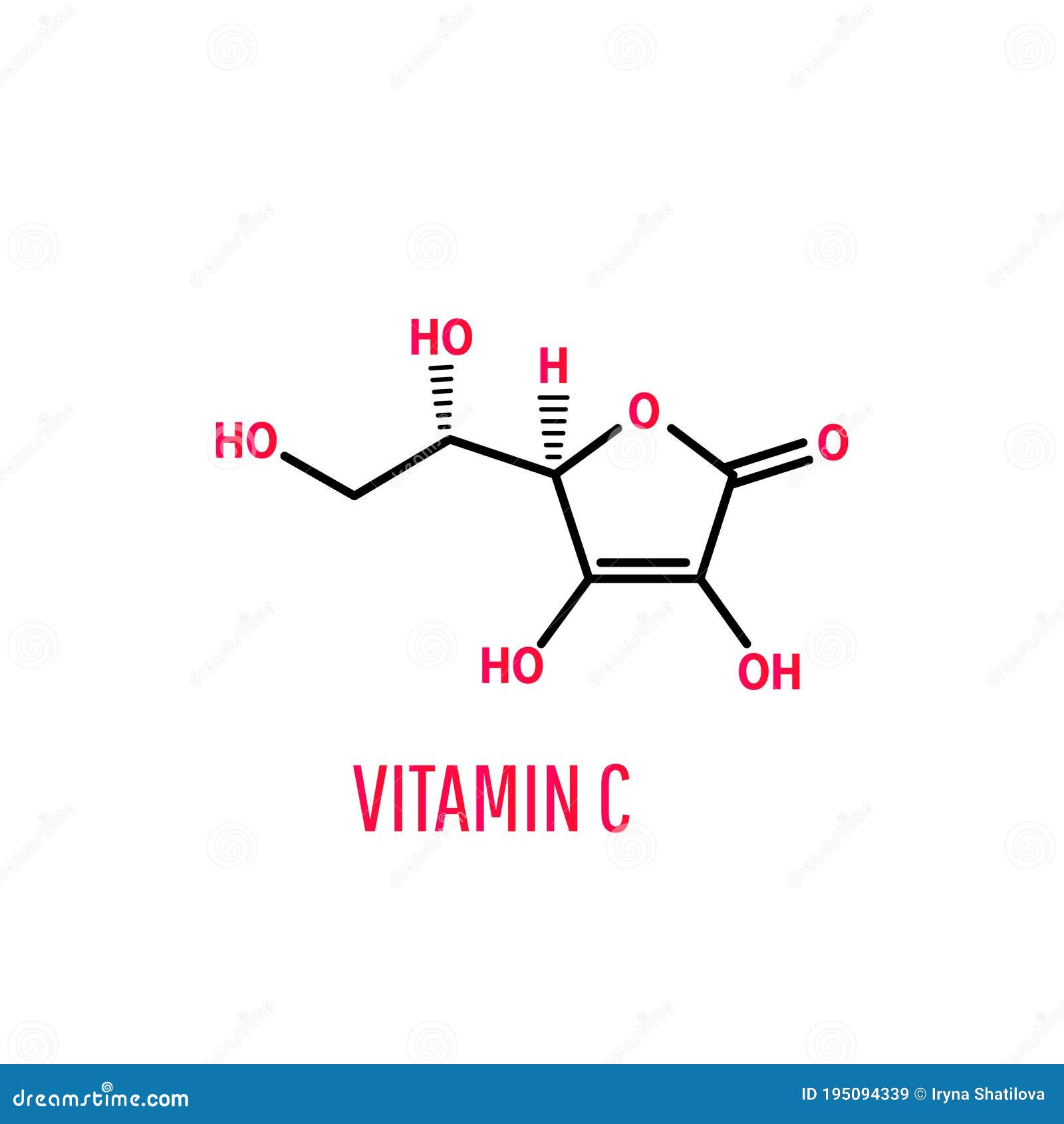 Vitamin C Chemical Formula Vector Illustration Stock Vector