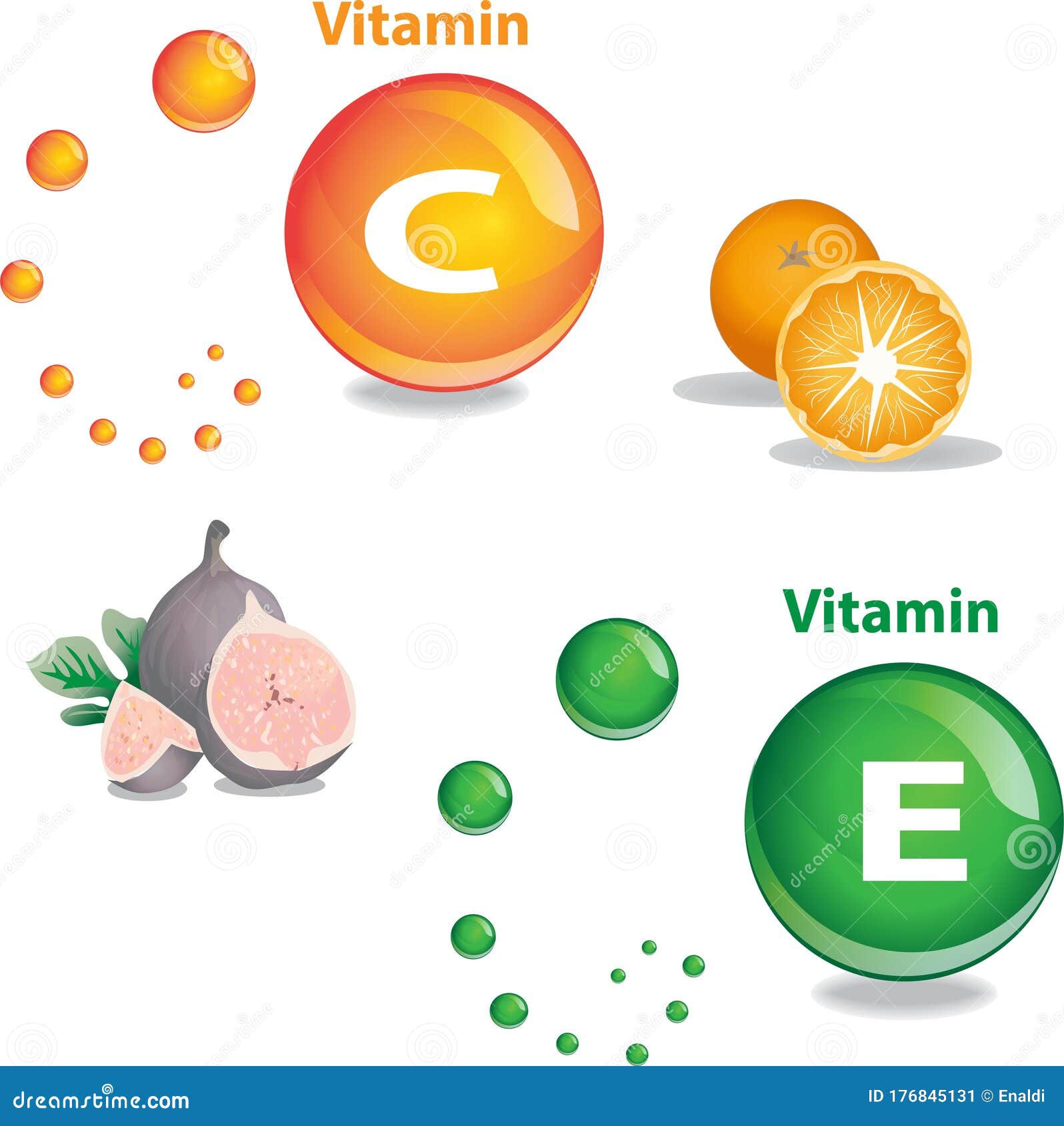 Vitamin C And Vitamin E Sign And Illustration Stock Vector Illustration Of Molecular