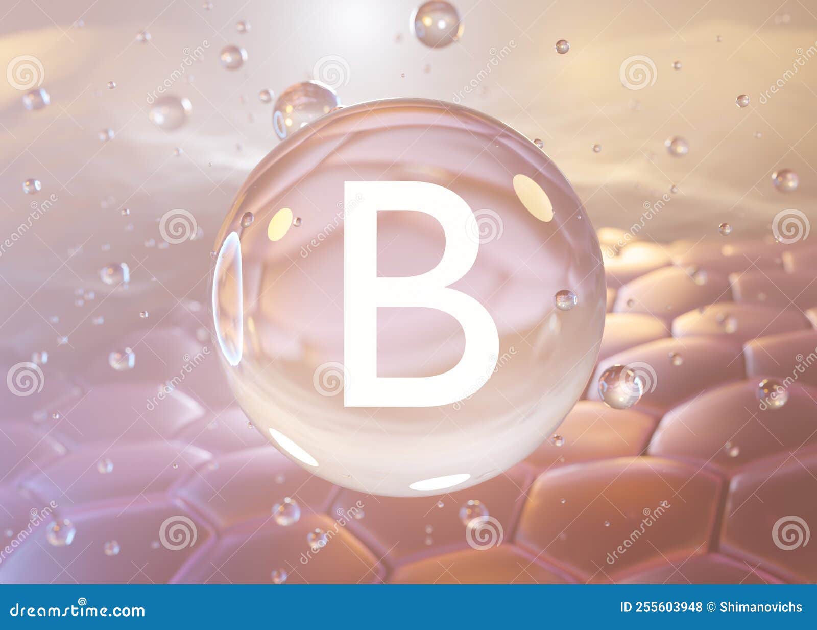 Vitamin D, a Drop of Liquid Under a Microscope in the Form of Molecular