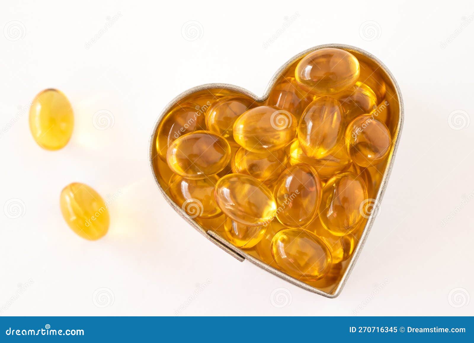 Vitamin D3 Supplements in a Heart Shape Stock Image Image of close