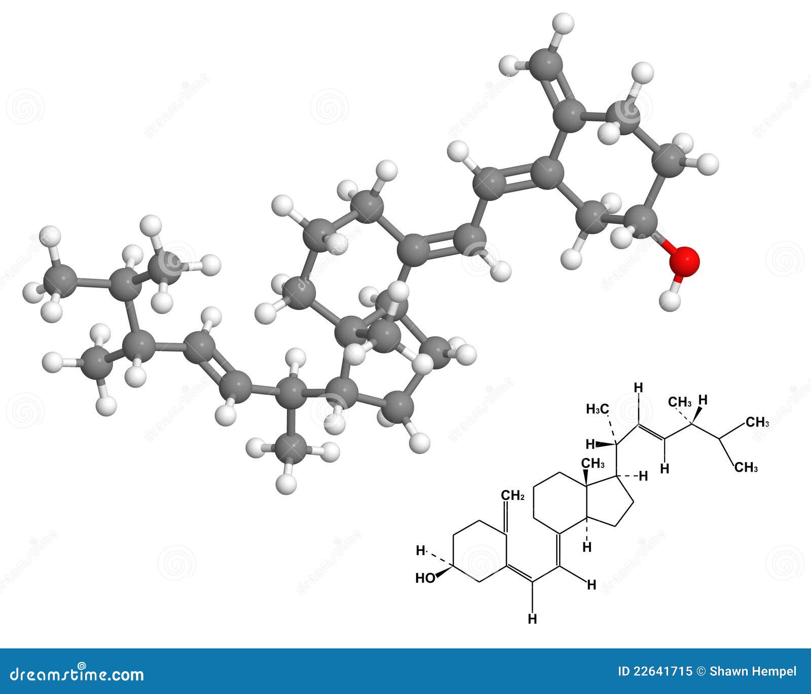Vitamin D2 Molecule With Chemical Formula Stock Illustration - Image