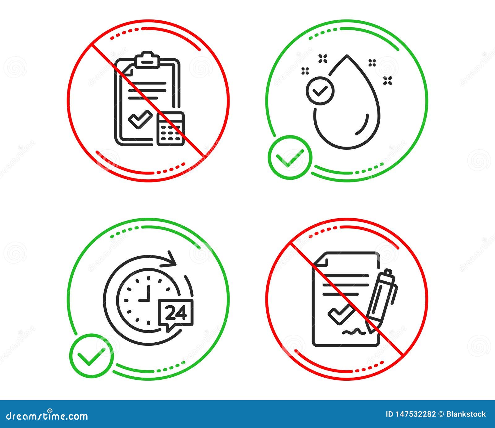 vitamin e, accounting checklist and 24h delivery icons set. approved agreement sign. 