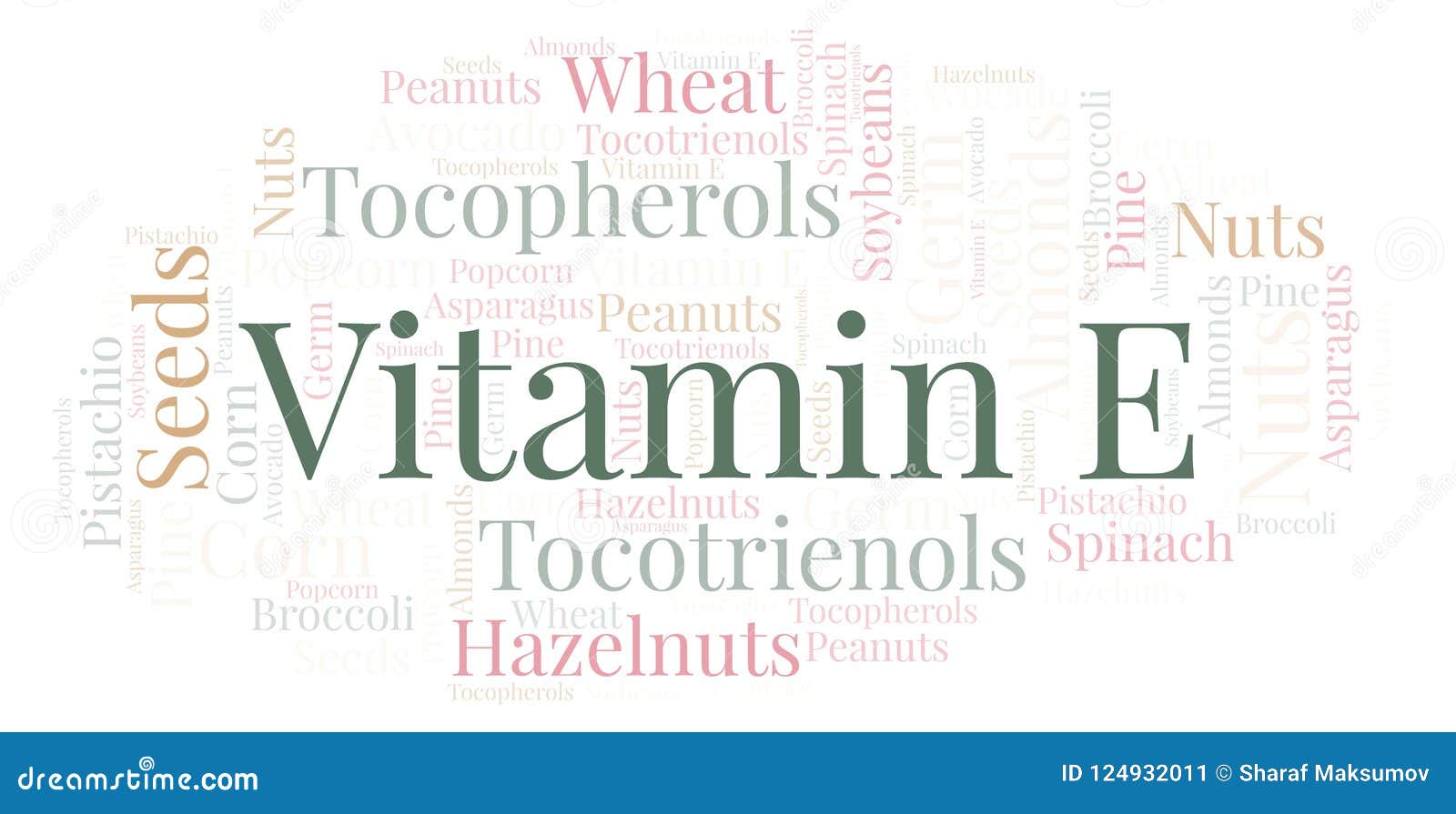 Vitamin E word cloud. stock illustration. Illustration of germ 124932011